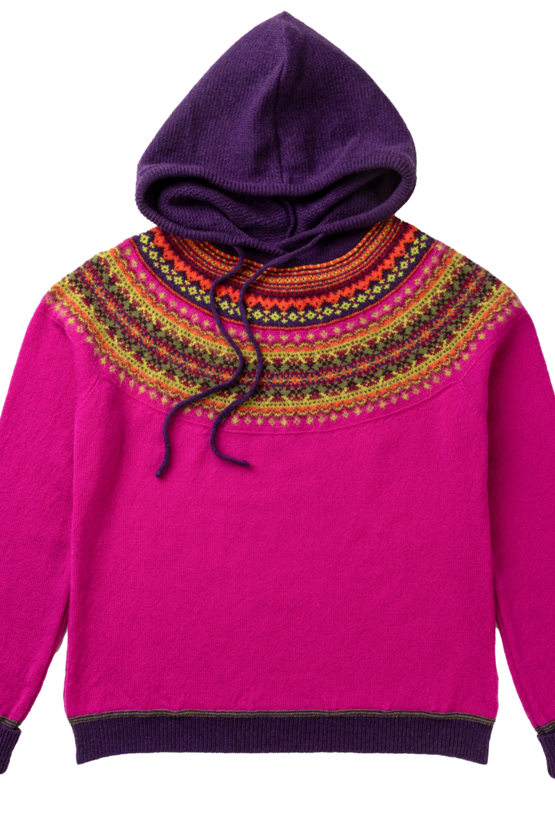 Eribé Alpine Hoody Sweater Jazz | Pink Sweater of 100% Merino Wool