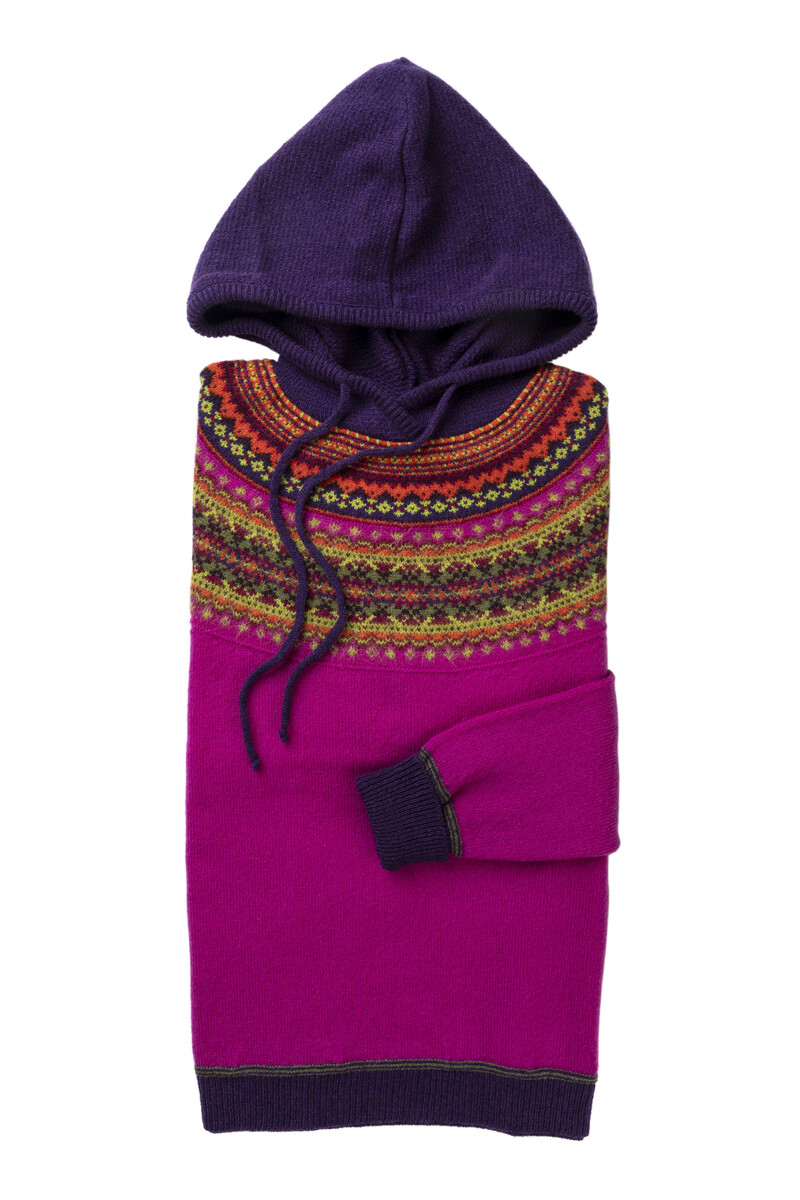 Eribé Alpine Hoody Sweater Jazz | Rosa Pullover aus 100% Merinowolle