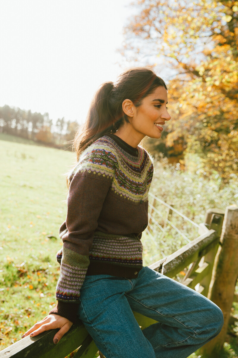 Eribé Alpine Cardigan Heather | Bruin Vest van 96% Zachte Merinowol en 4% Angorawol