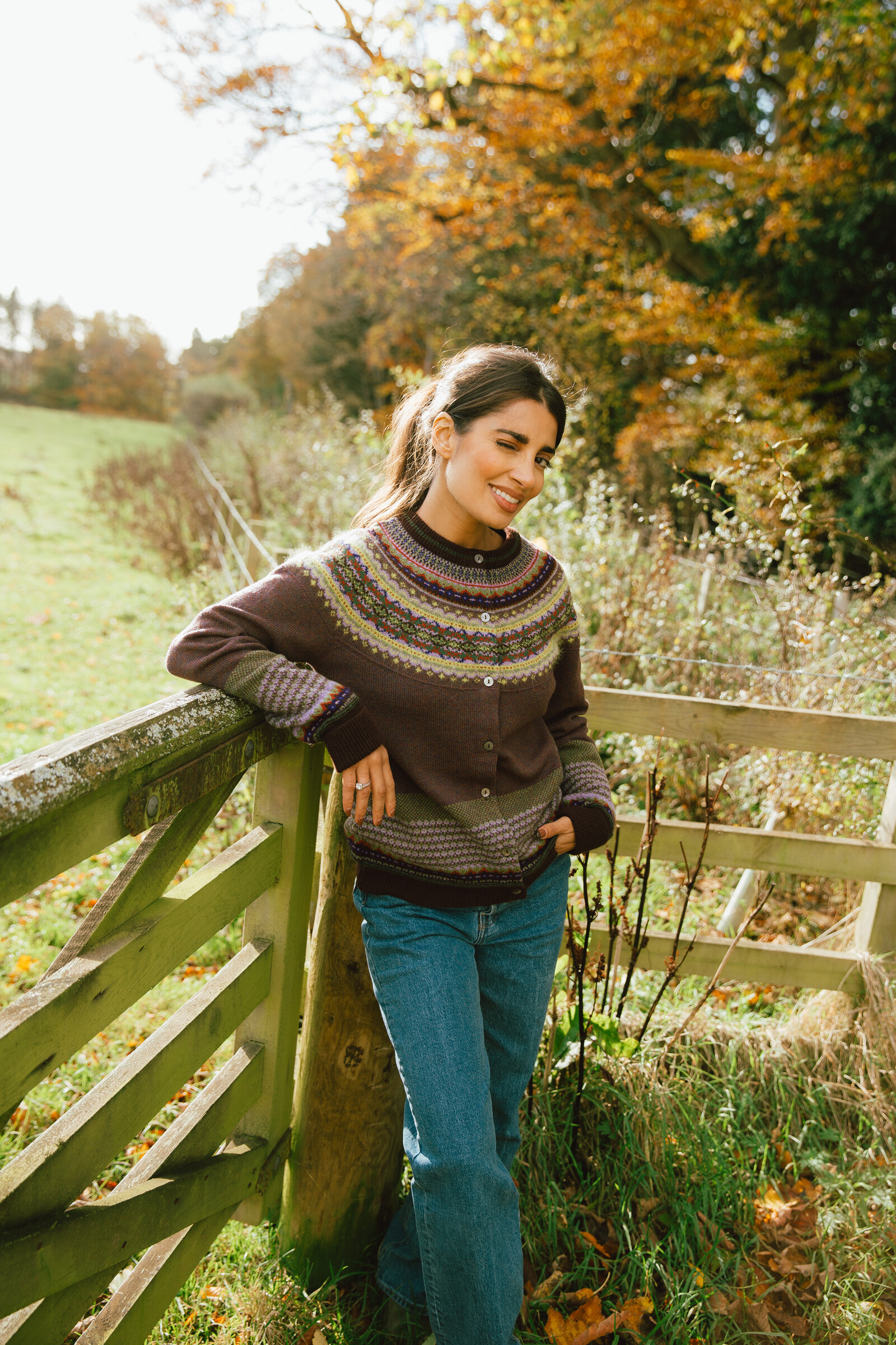 Eribé Eribé Alpine Cardigan Heather | Bruin Vest van 96% Zachte Merinowol en 4% Angorawol