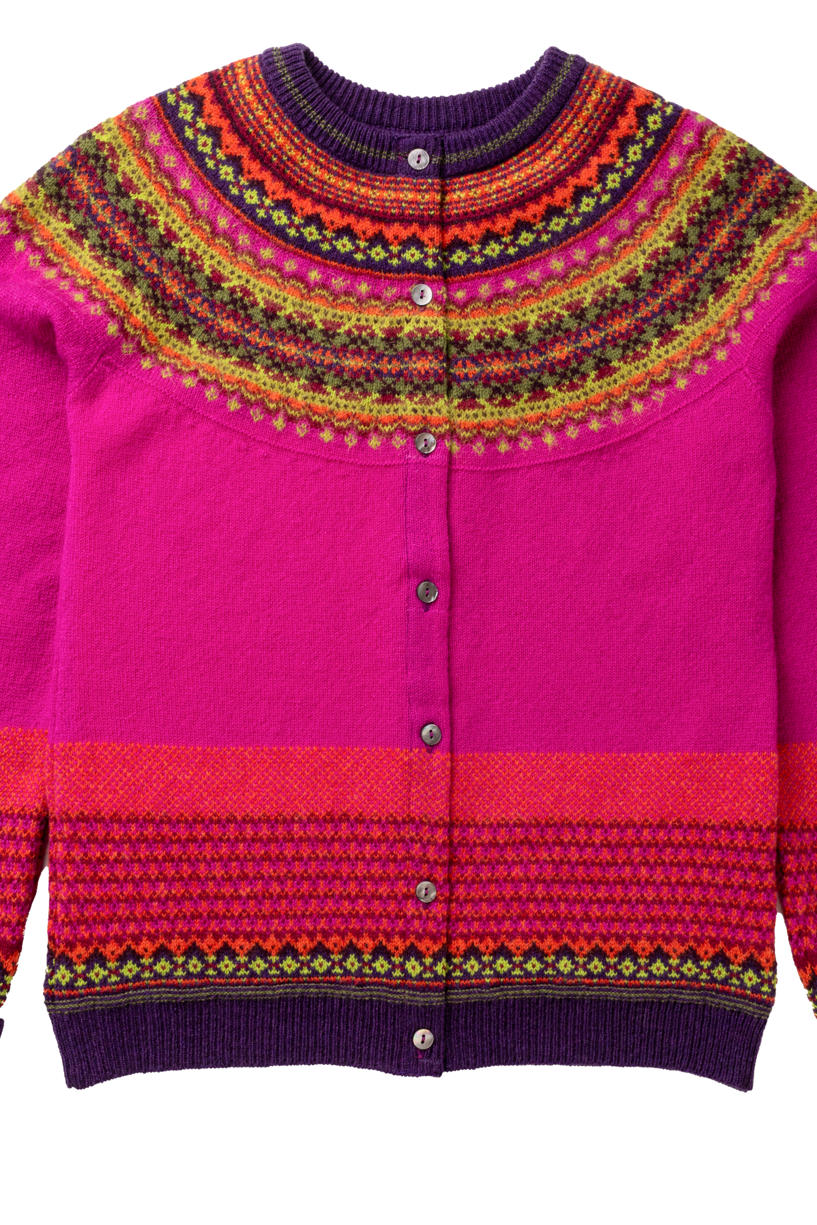 Eribé Eribé Alpine Cardigan Jazz | Roze Vest van 96% Zachte Merinowol en 4% Angorawol