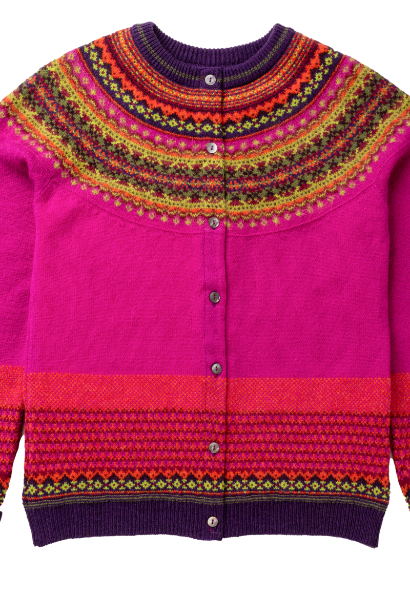 Eribé Alpine Cardigan Jazz | Gilet Rose à 96% de Laine Mérinos Douce et à 4% de Laine Angora