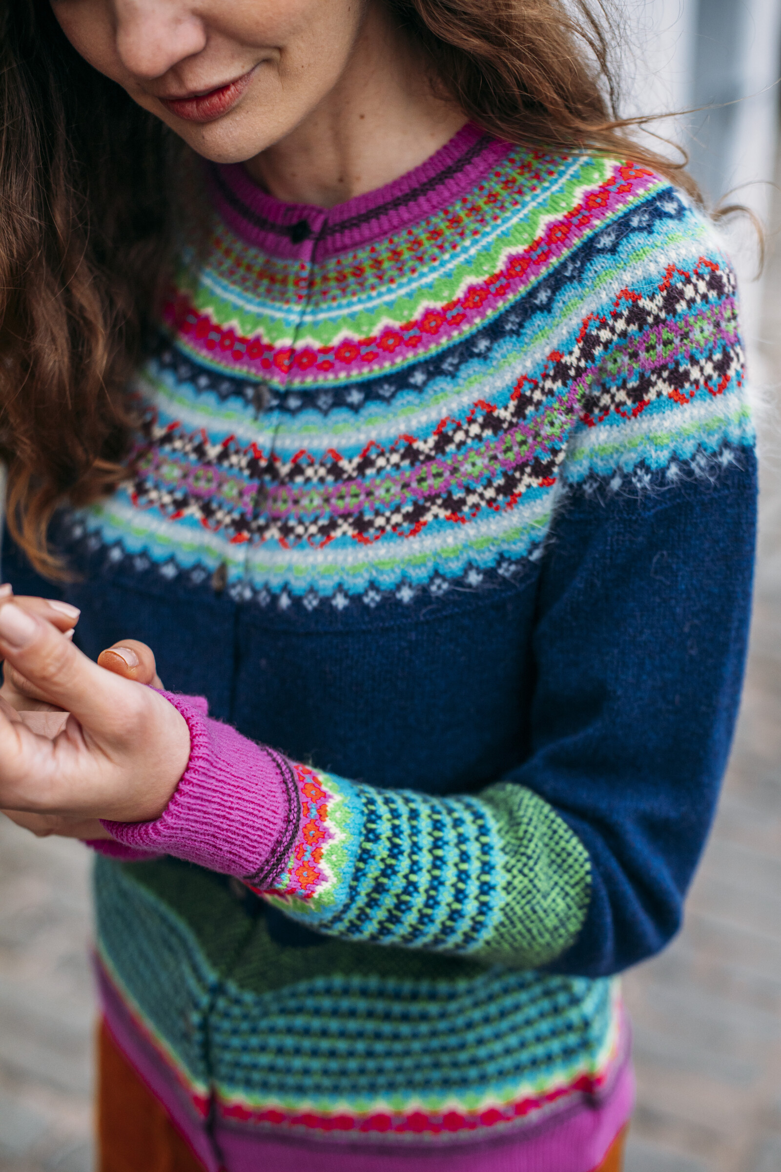 Eribé Eribé Alpine Cardigan Tango | Gilet Bleu à 96% de Laine Mérinos Douce et à 4% de Laine Angora