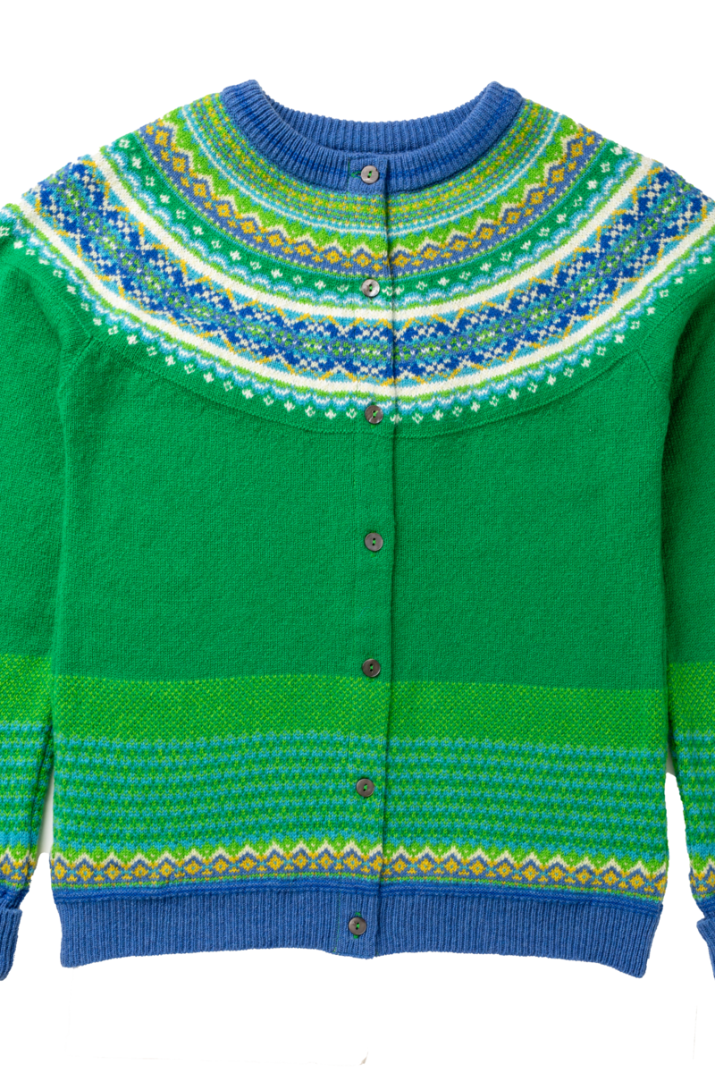 Eribé Alpine Cardigan Luscious | Groen Vest van 96% Zachte Merinowol en 4% Angorawol