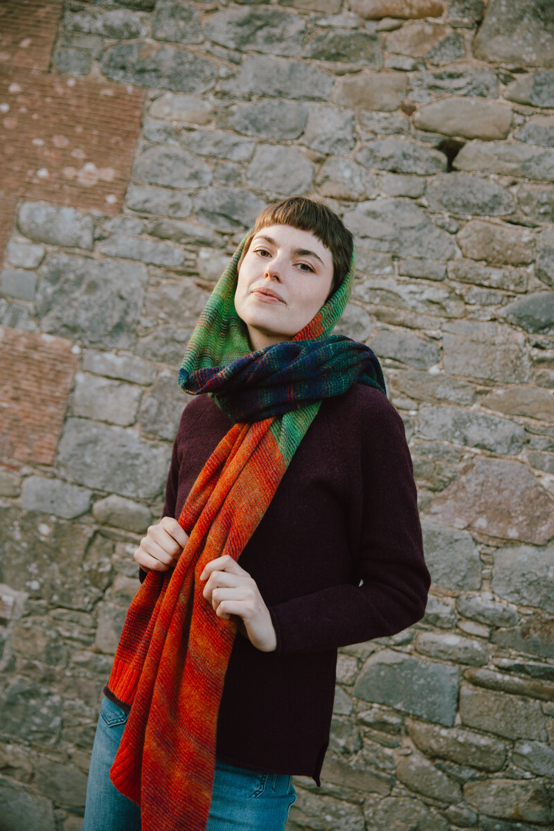 Eribé Treeline Wrap Bellarose | Écharpe Coloré en Laine Mérinos & Kid Mohair