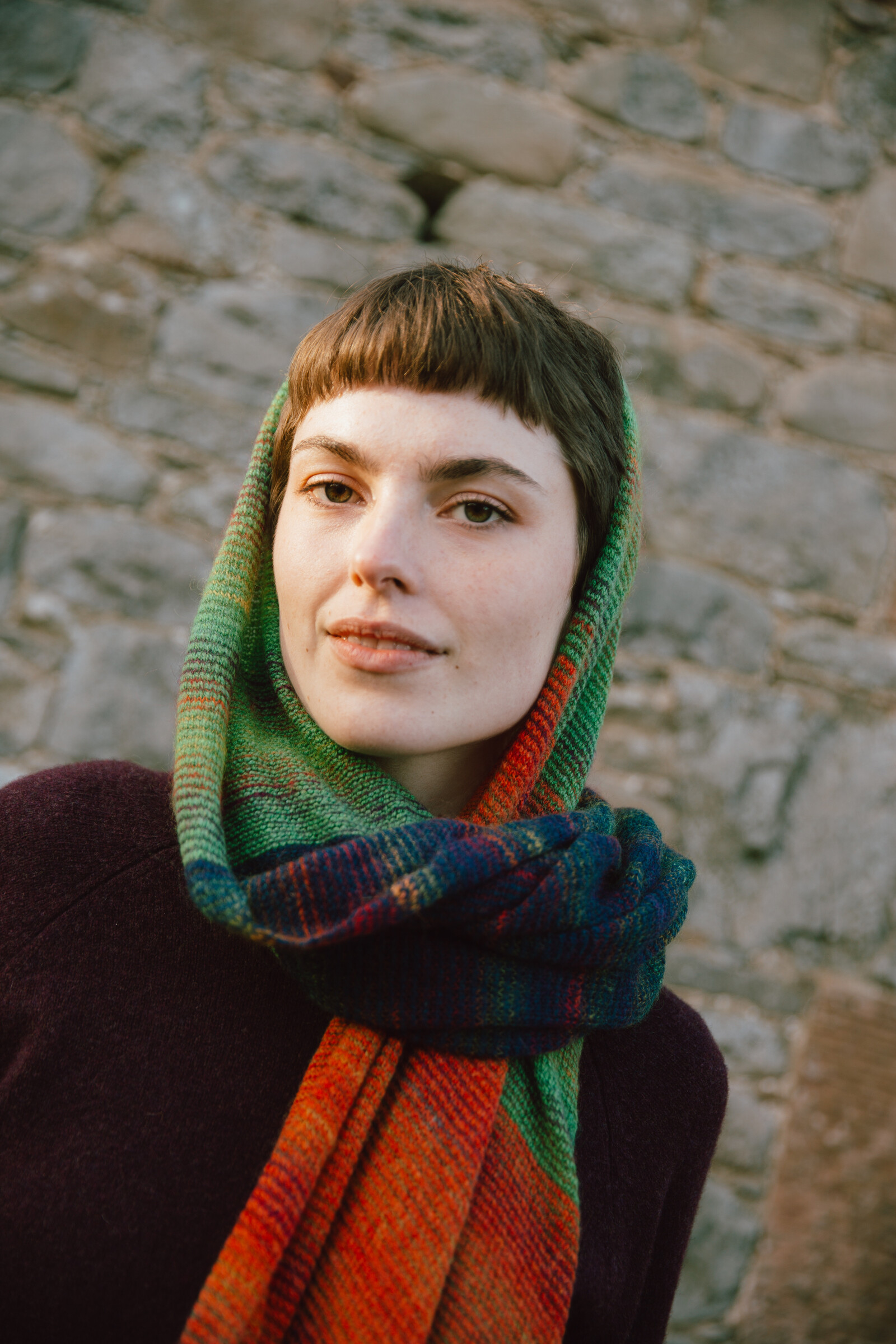 Eribé Eribé Treeline Wrap Bellarose | Écharpe Coloré en Laine Mérinos & Kid Mohair