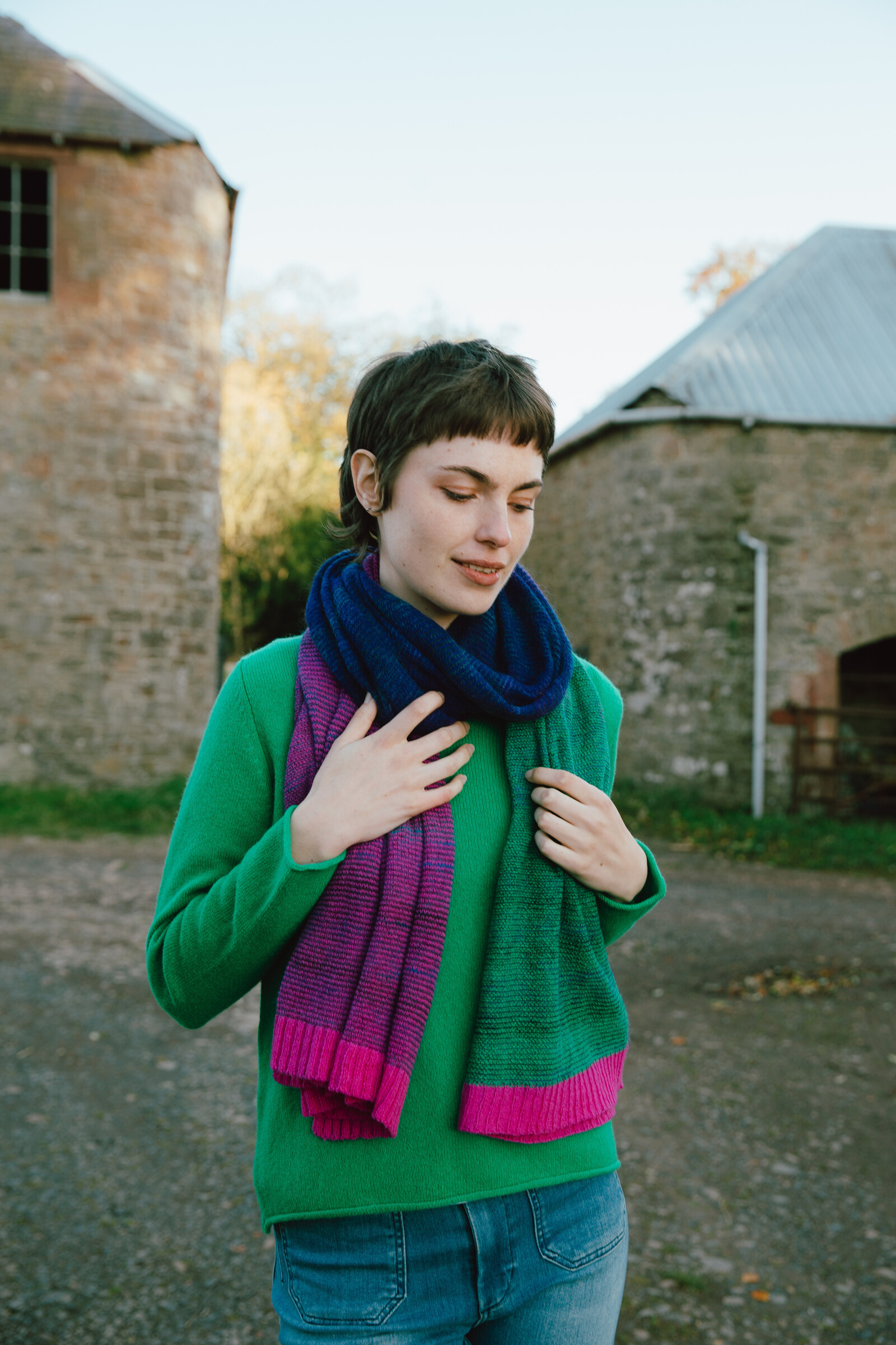 Eribé Eribé Treeline Wrap Honesty | Striking Scarf of Merino Wool & Kid Mohair