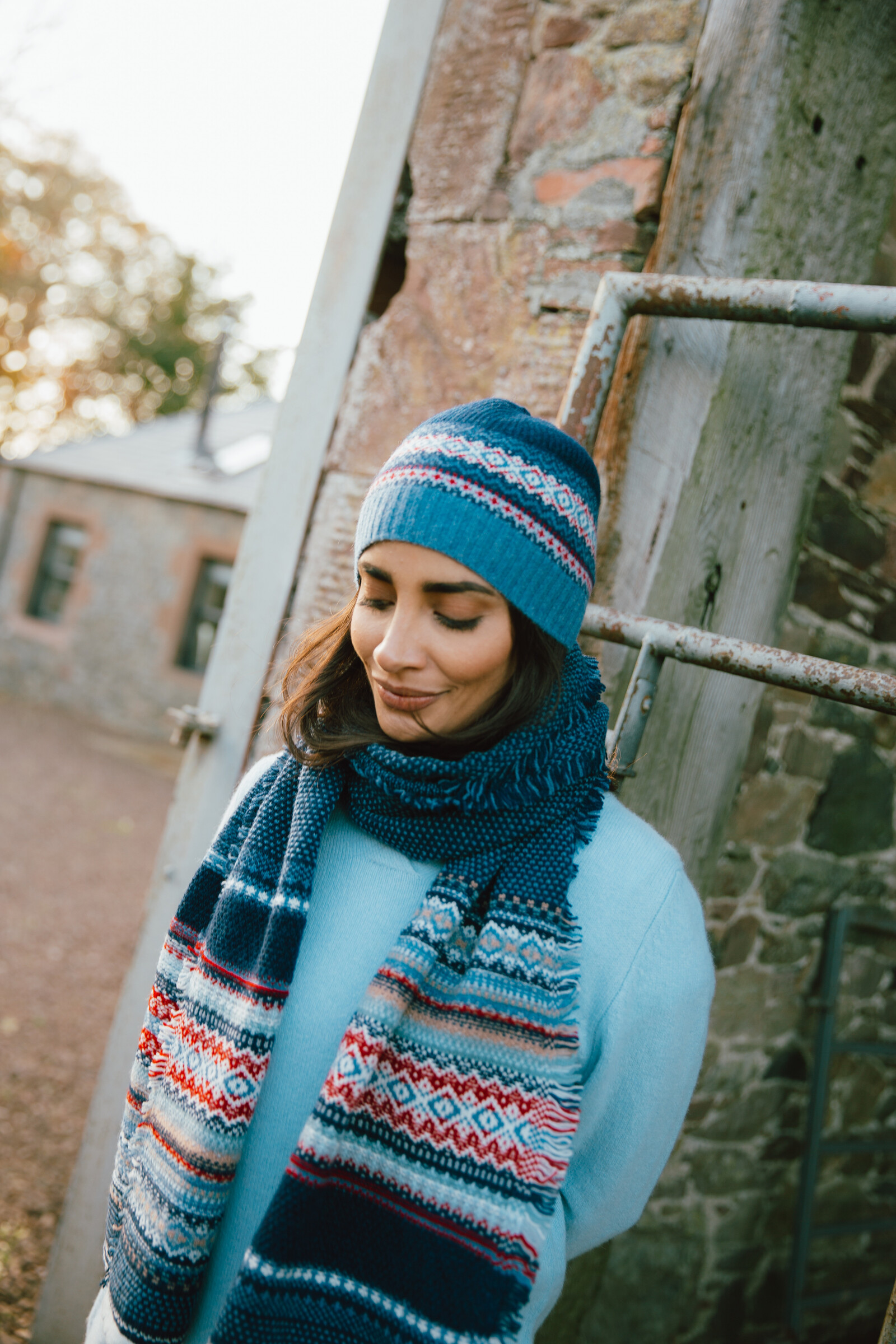 Eribé Eribé Alpine Scarf Blue Morning | Écharpe Élégante en Laine Mérinos