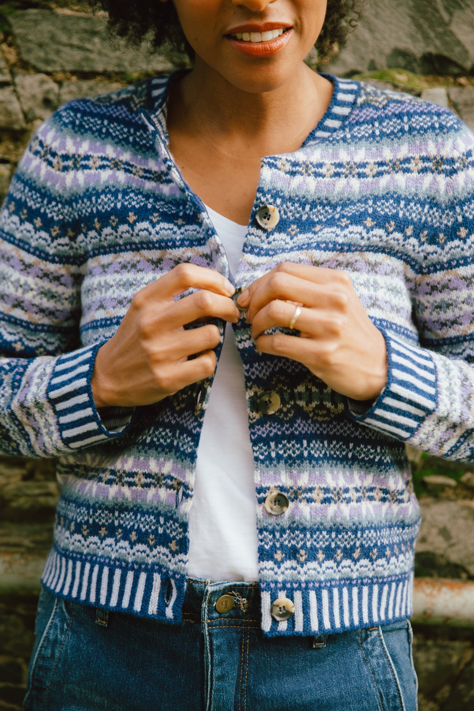 Eribé Eribé Kinross Cardigan Sapphire | Luxe en 100% Laine d’Agneau