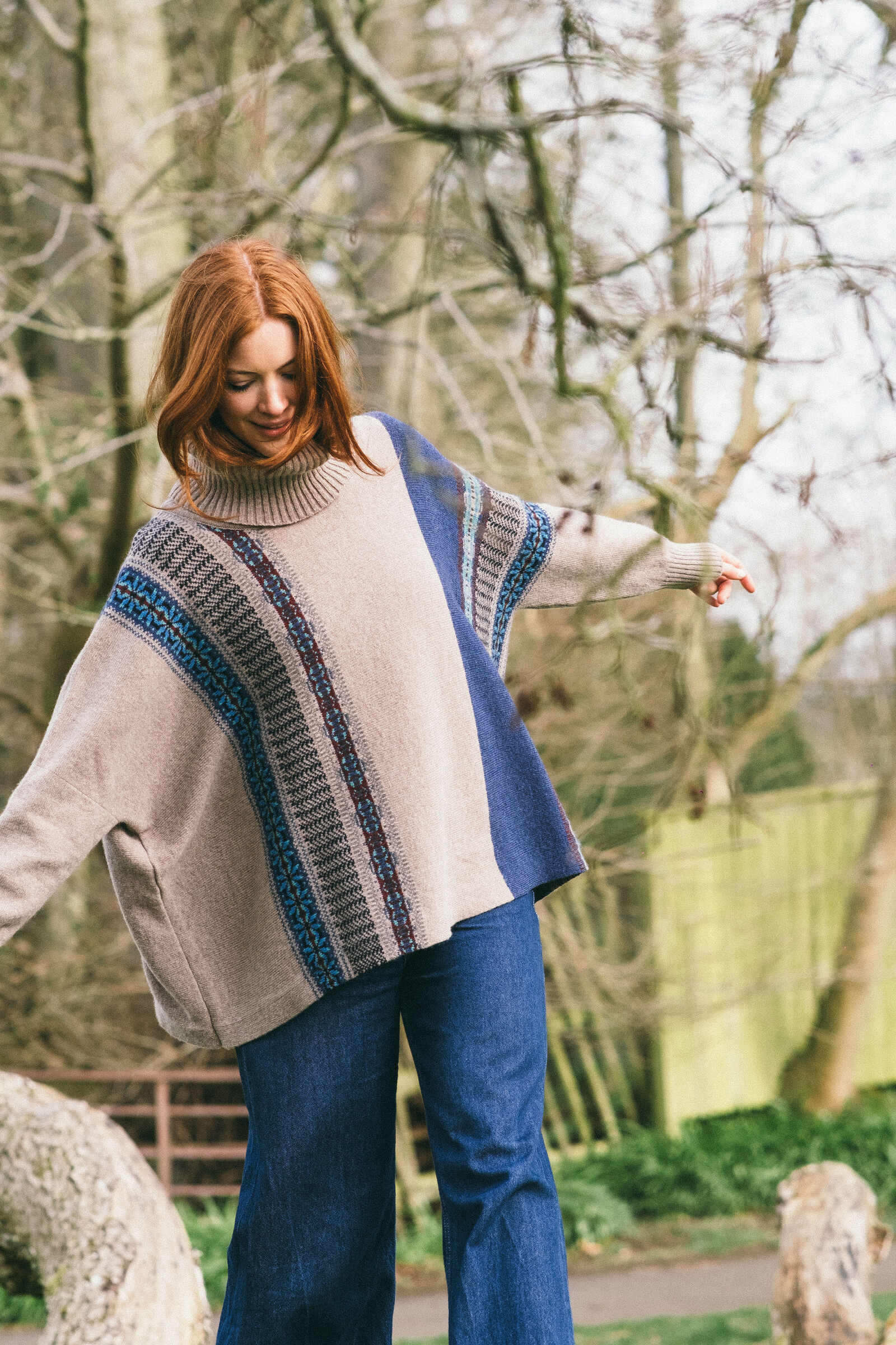 Eribé Eribé Montrose Cowl Sweater Oban Sky | Schotse Trui met Bijzonder Design