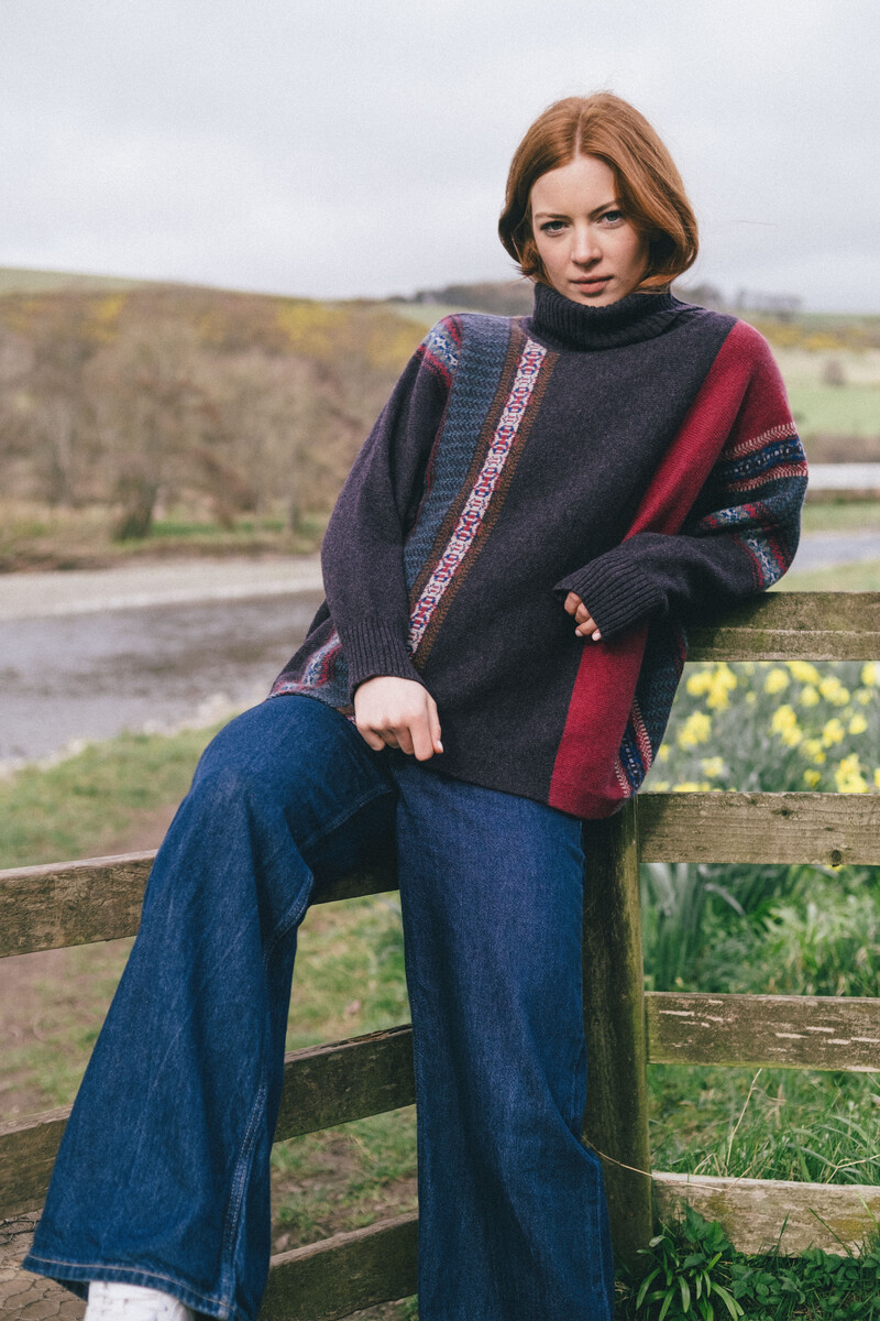 Eribé Montrose Cowl Sweater Bramble | Scottish Sweater with Special Design