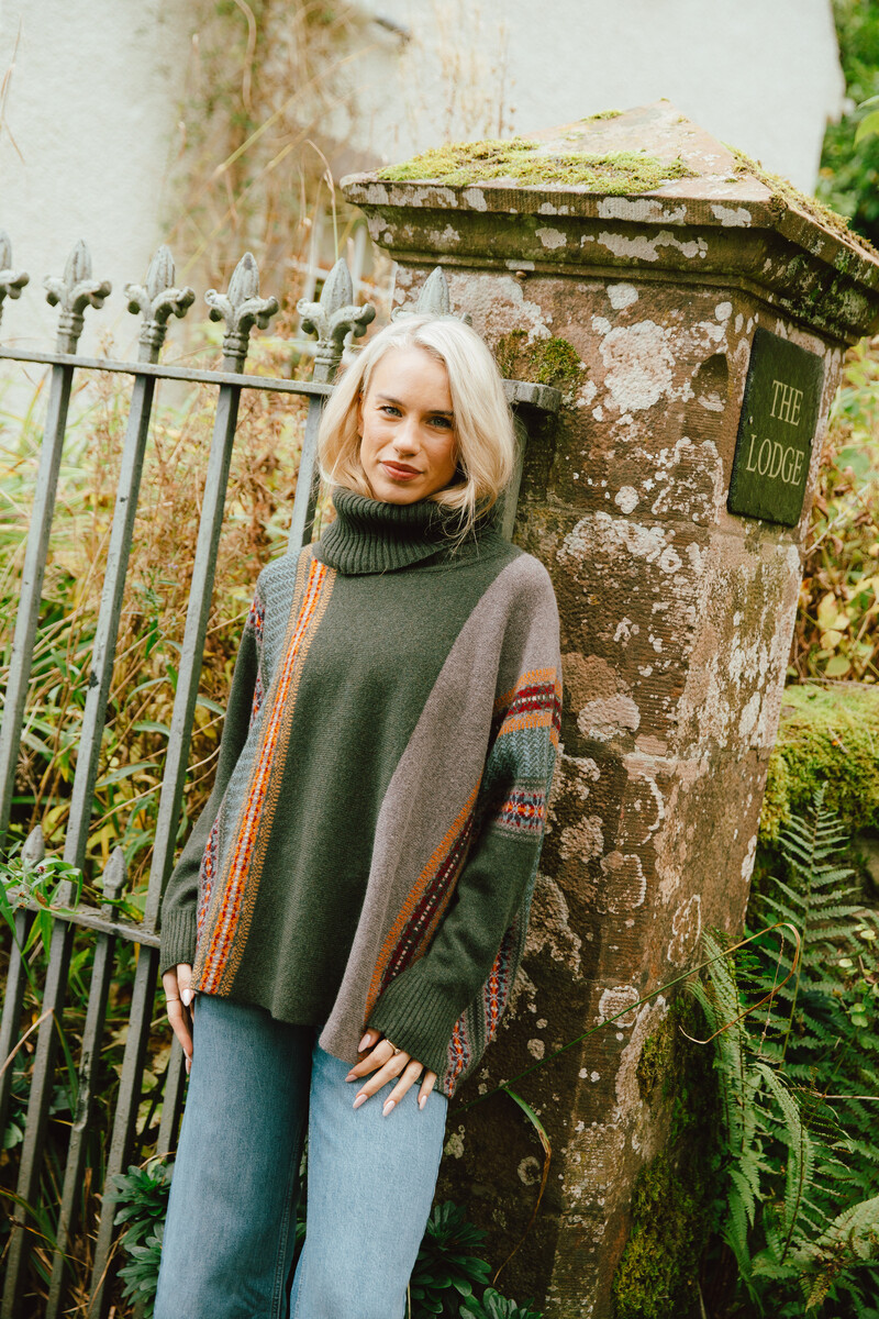 Eribé Montrose Cowl Sweater Bracken | Pull Écossais au Design Spécial