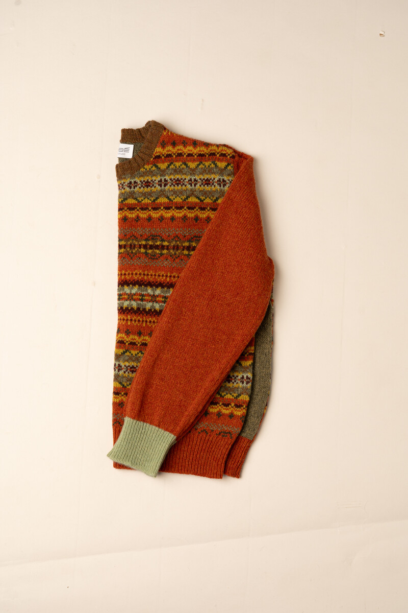 Eribé Westray Block Sweater Banff | Sweater with Colour Blocking and Fair Isle Pattern