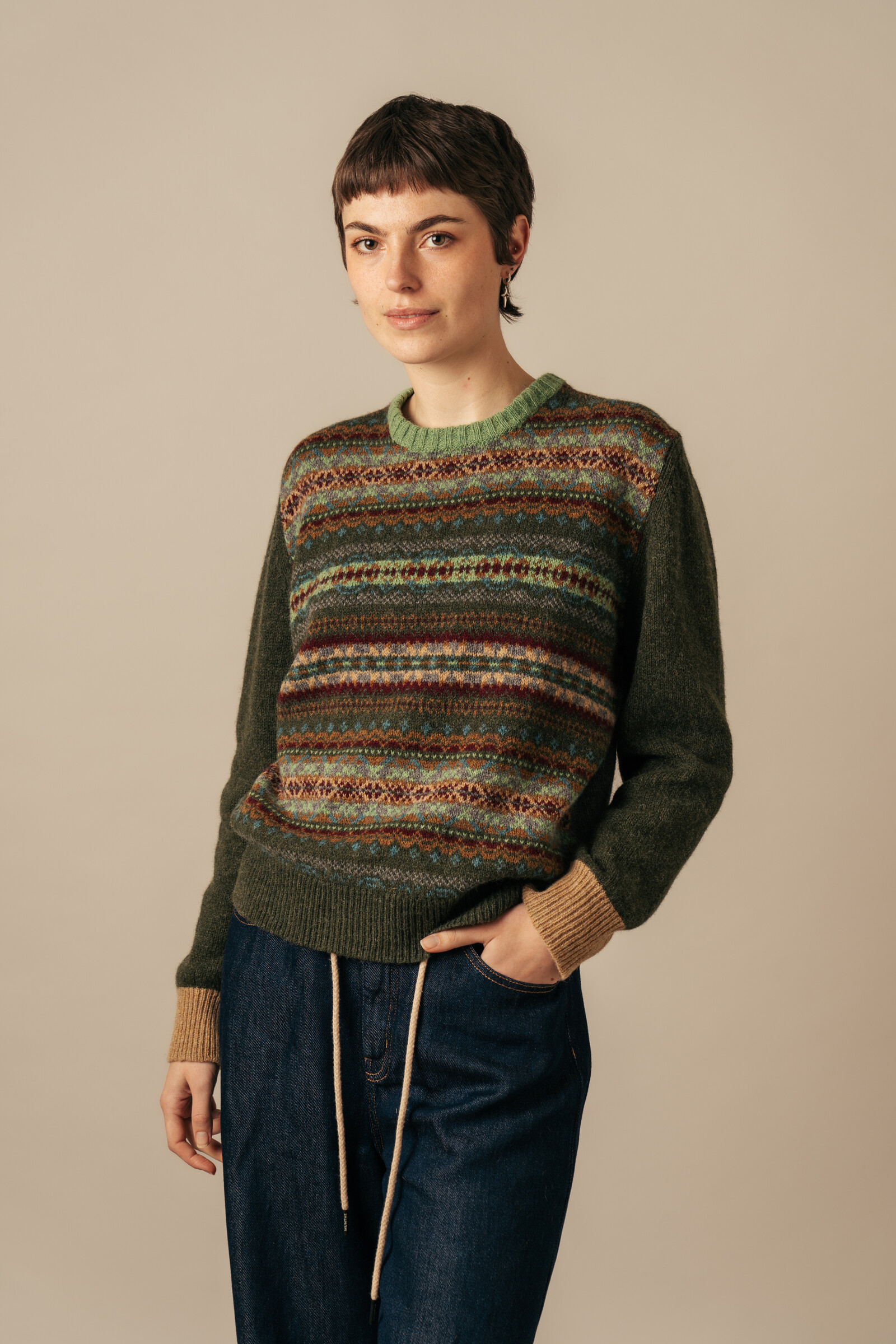 Eribé Eribé Westray Block Sweater Aberfoyle | Sweater with Colour Blocking and Fair Isle Pattern
