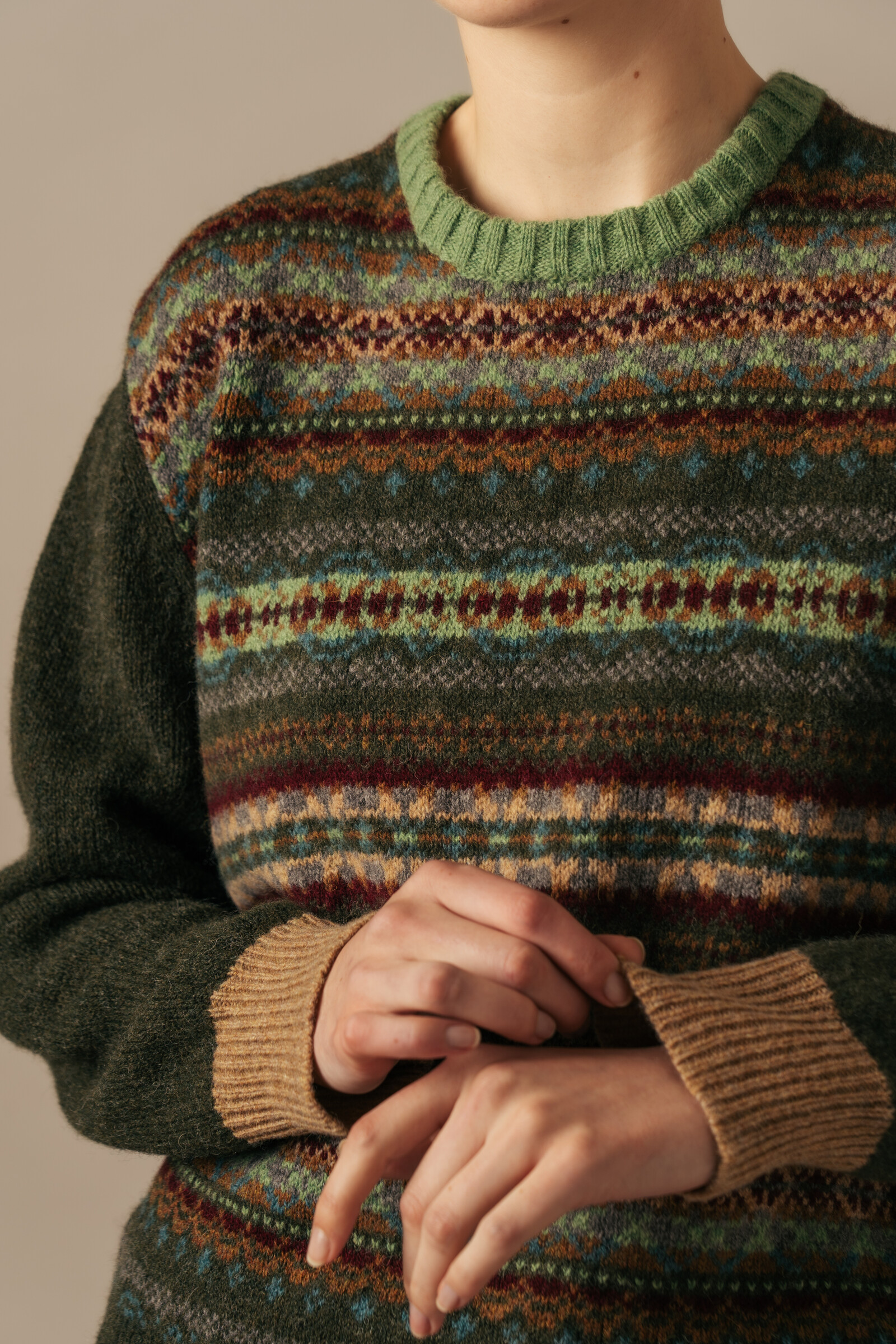Eribé Eribé Westray Block Sweater Aberfoyle | Pull avec Colour Blocking et Motif Fair Isle