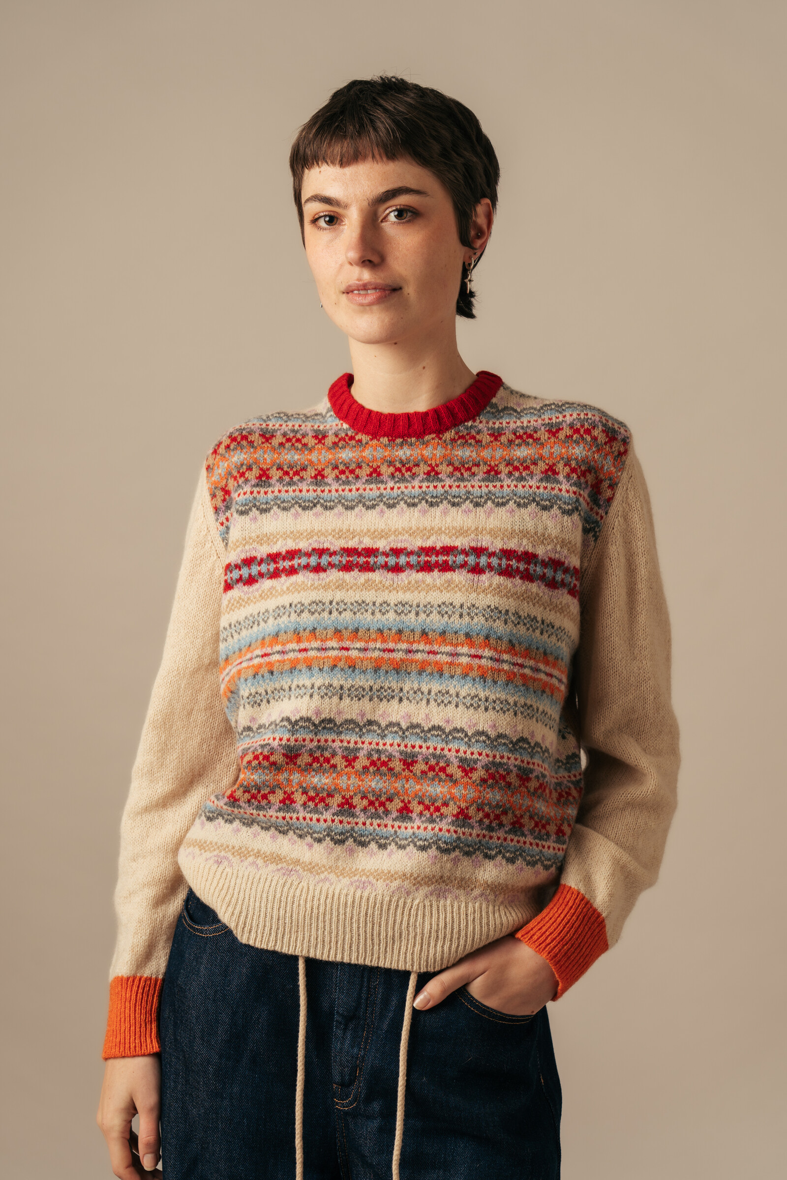 Eribé Eribé Westray Block Sweater Mallaig | Pull avec Colour Blocking et Motif Fair Isle