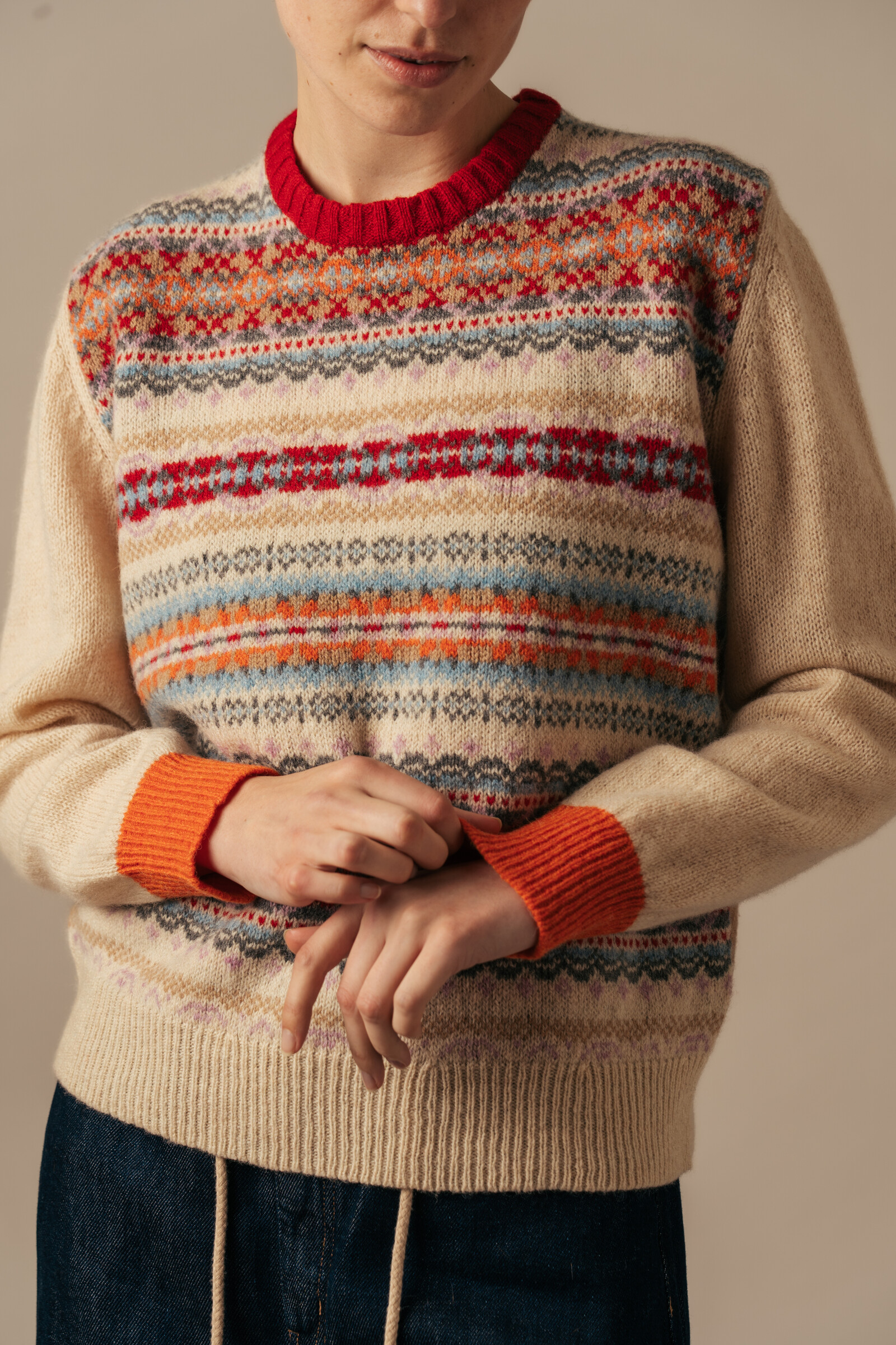 Eribé Eribé Westray Block Sweater Mallaig | Pullover mit Colour Blocking und Fair-Isle-Muster