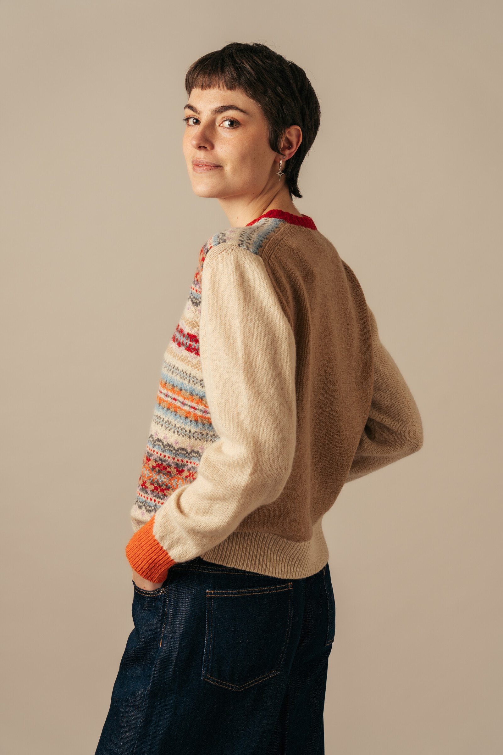 Eribé Eribé Westray Block Sweater Mallaig | Pullover mit Colour Blocking und Fair-Isle-Muster