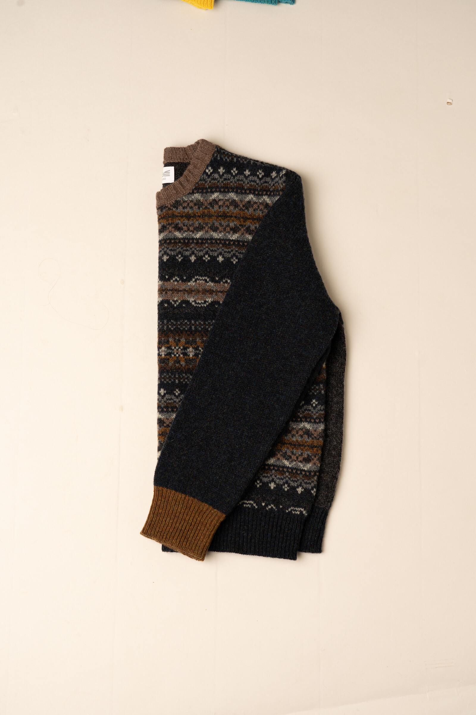 Eribé Eribé Westray Block Sweater Caithness | Sweater with Colour Blocking and Fair Isle Pattern