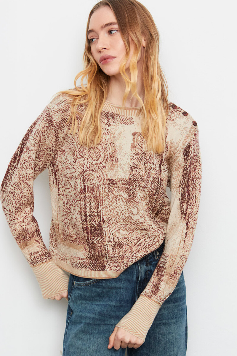 Aldo Martins Sweater Olas | Luxuriöser Designer Damenpullover in Warmen Erdtönen