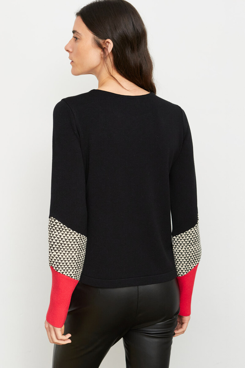 Aldo Martins Sweater Coamo | Luxe Designer Damestrui in Zwart, Rood en Beige