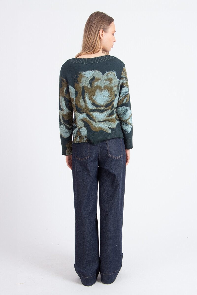 IVKO - O-Neck Pullover Furnishing Florals Pattern Forest | Indrukwekkende IVKO Trui met Bloemenpatroon