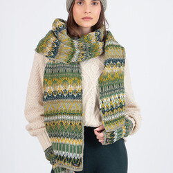 Écharpe IVKO Loop En Laine Brodée Motif Fleurs - Anthracite Avec Paillettes, Taille XXL - Neuf Avec étiquettes