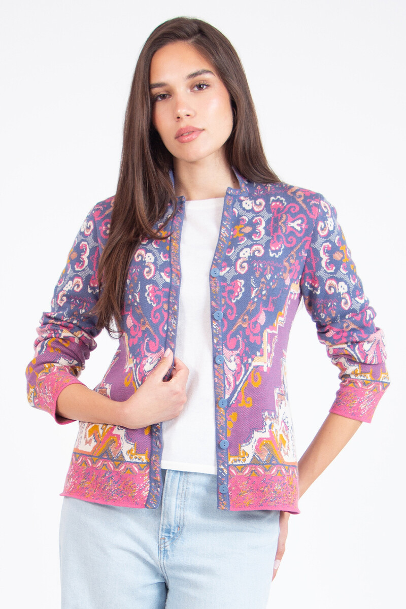 IVKO - Jacquard Cardigan Kilim Pattern Off-White | Sublime Cotton IVKO Cardigan