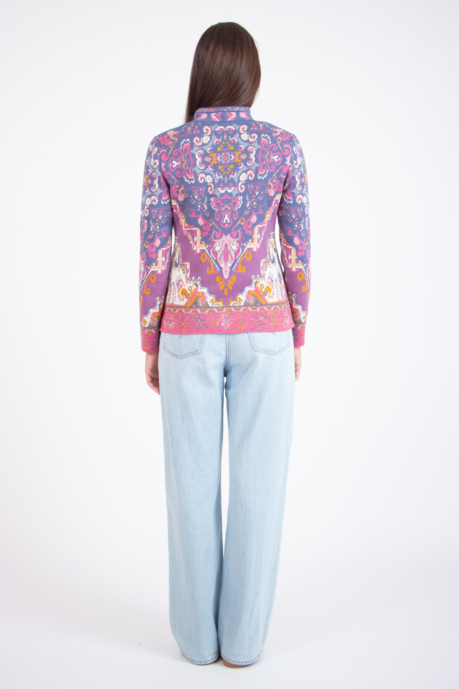 IVKO  Woman IVKO - Jacquard Cardigan Kilim Pattern Off-White | Sublime Cotton IVKO Cardigan