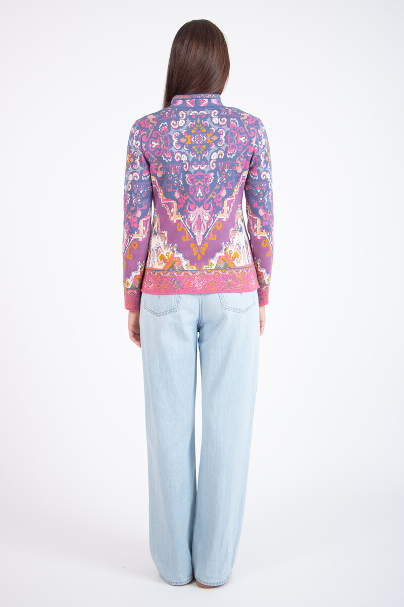 IVKO - Jacquard Cardigan Kilim Pattern Off-White | Sublime Cotton IVKO Cardigan