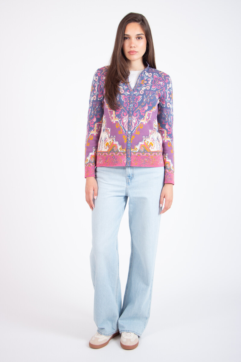 IVKO - Jacquard Cardigan Kilim Pattern Off-White | Sublime Cotton IVKO Cardigan