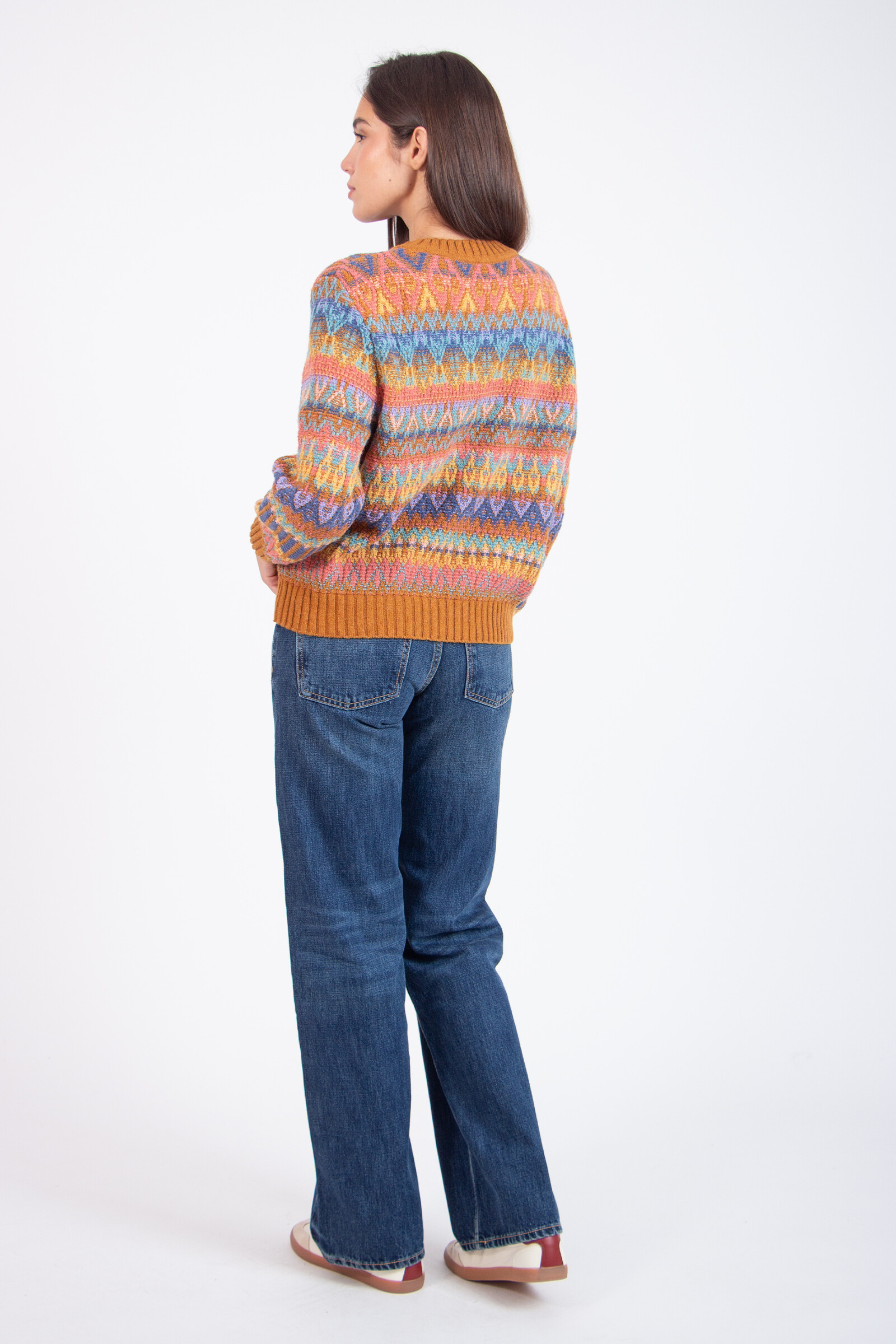 IVKO  Woman IVKO - O-Neck Pullover Re-Dandy Pattern Almond | Pull IVKO Chaud et Joyeux