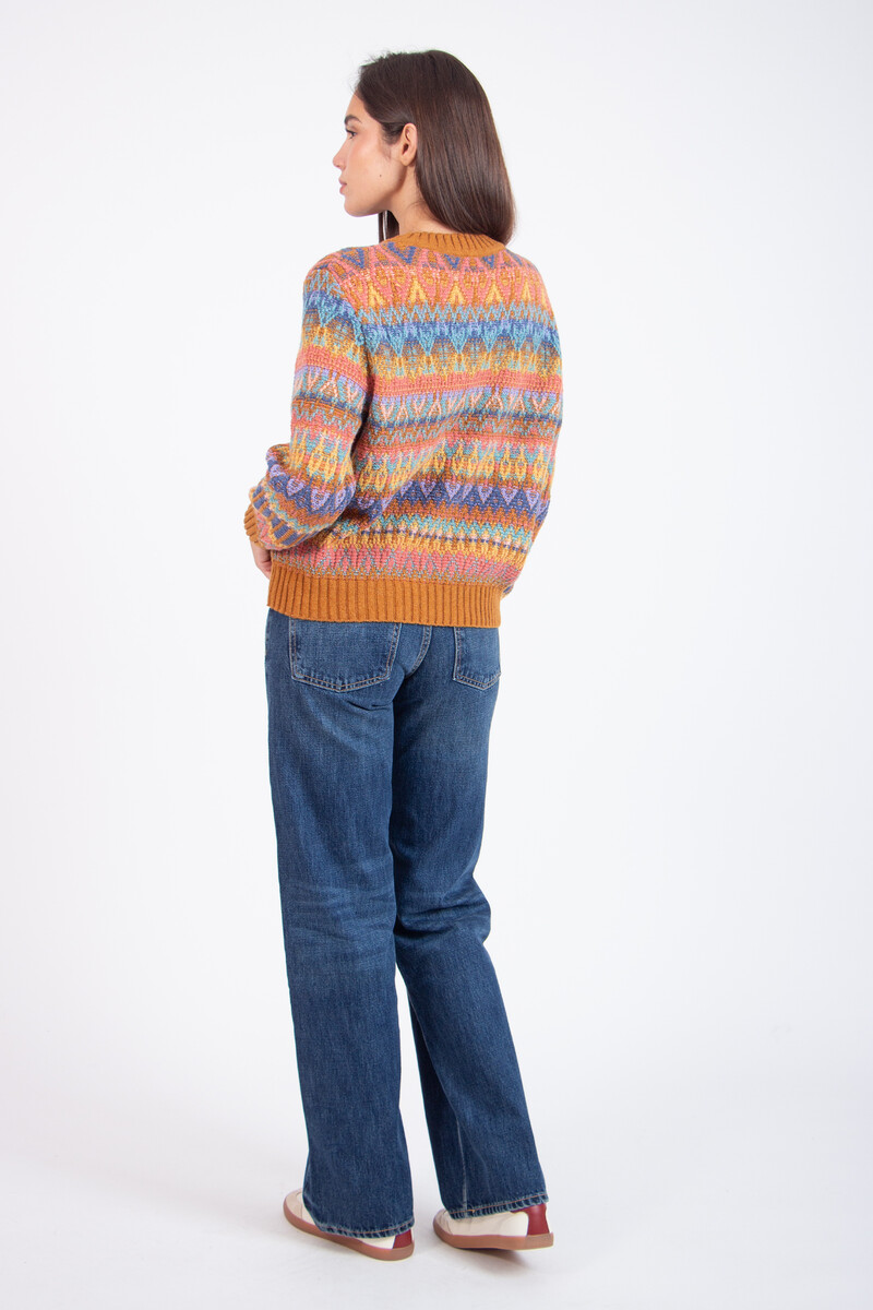 IVKO - O-Neck Pullover Re-Dandy Pattern Almond | Pull IVKO Chaud et Joyeux