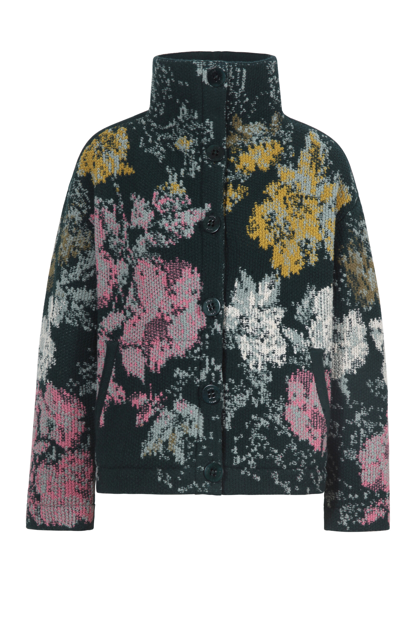 IVKO  Woman IVKO - Roll-Neck Jacket Furnishing Florals Pattern Forest | Poëtisch IVKO Jasje Voor Bijzondere Momenten
