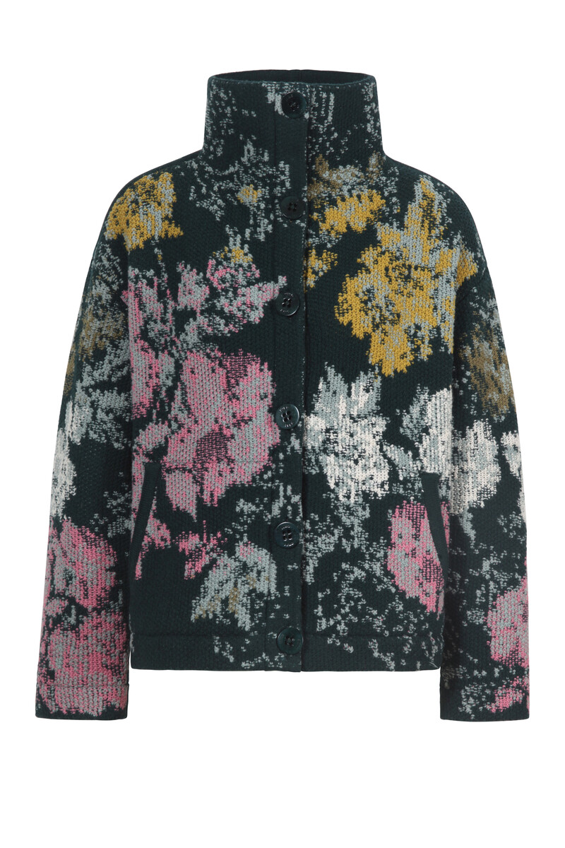 IVKO - Roll-Neck Jacket Furnishing Florals Pattern Forest | Poëtisch IVKO Jasje Voor Bijzondere Momenten