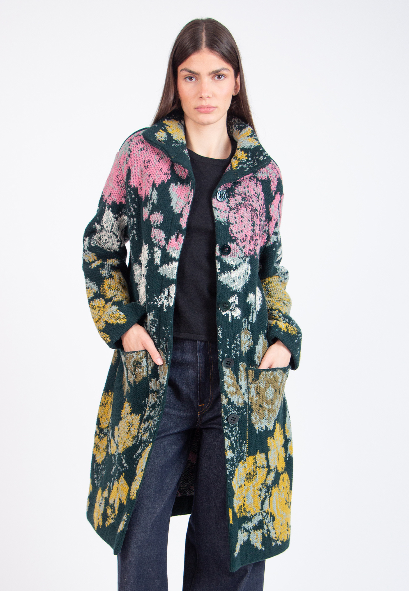 Discover the Artistic IVKO Coat – Floral Elegance in Forest Green - 13 ...
