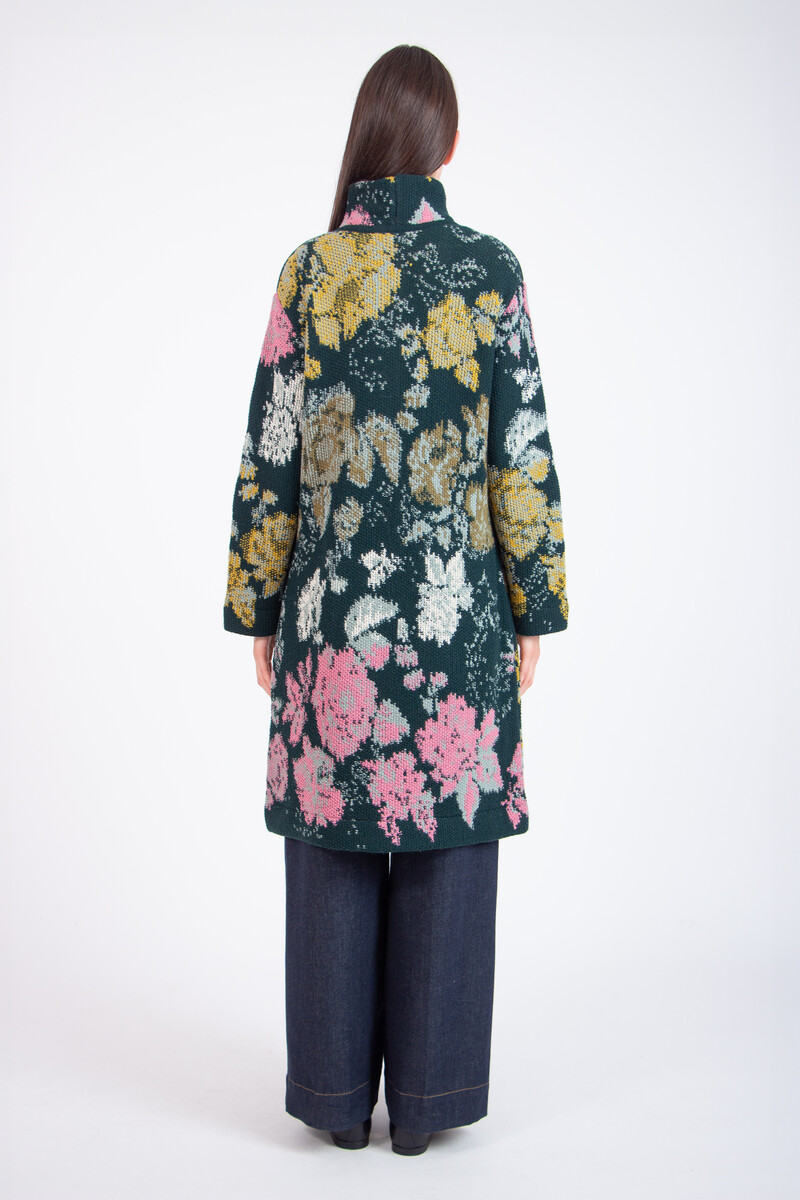 IVKO - Coat Furnishing Florals Pattern Forest | Artistieke IVKO Mantel van Zachte Wolmix met Florale Charme