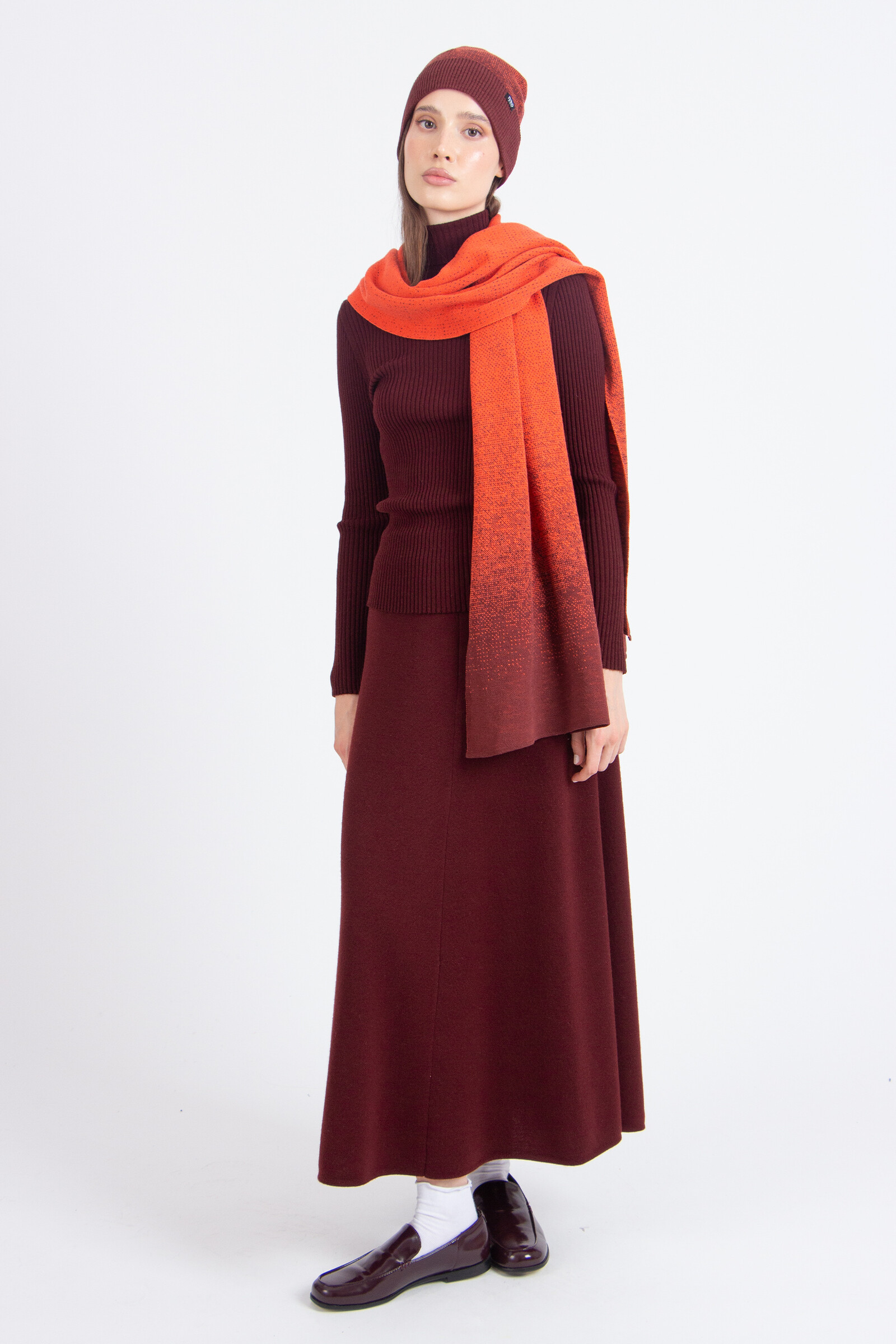 IVKO  Woman IVKO - Scarf Murmurations Pattern Cinnabar | Exceptionally Beautiful IVKO Scarf