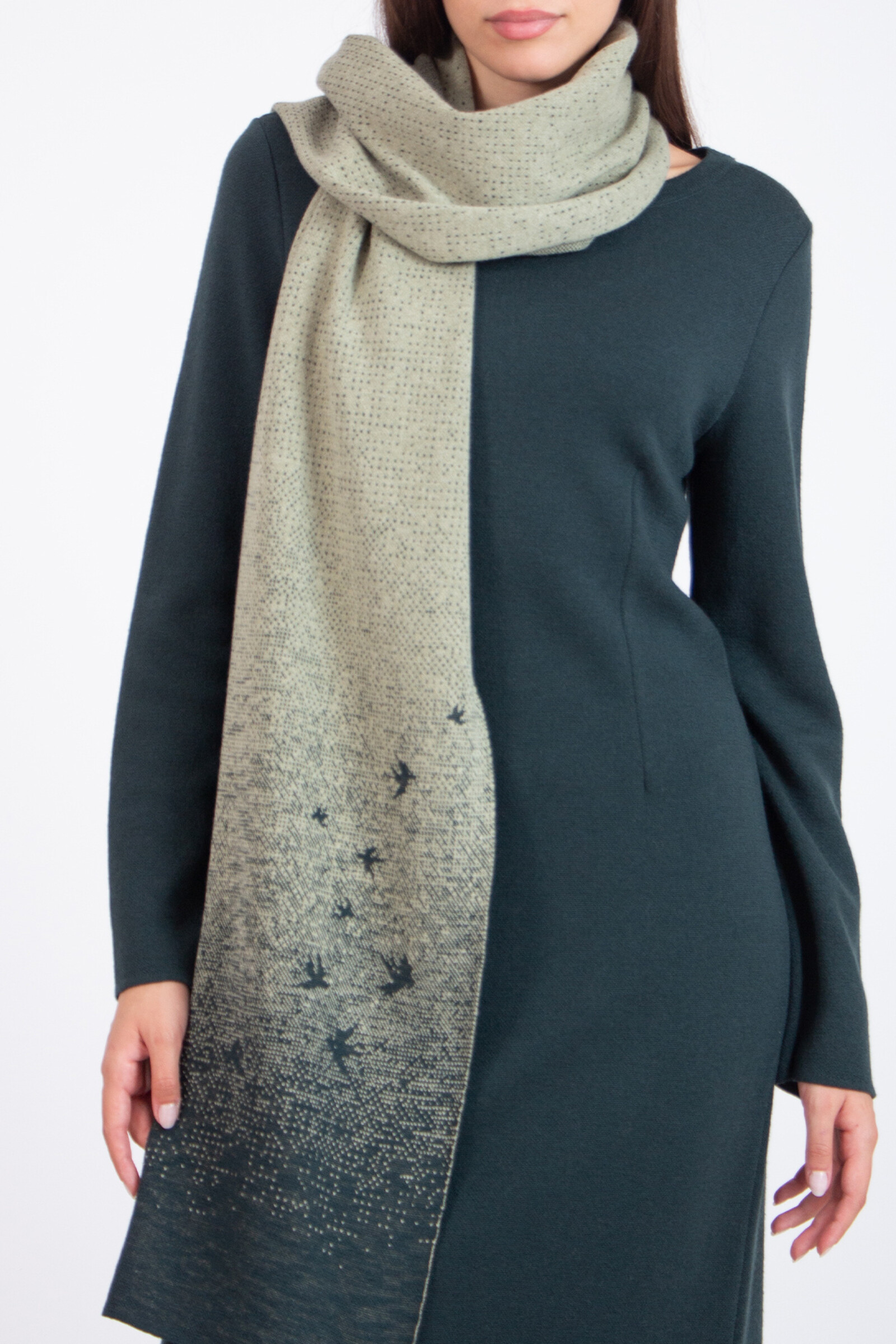 IVKO  Woman IVKO - Scarf Murmurations Pattern Salvia | Exceptionally Beautiful IVKO Scarf