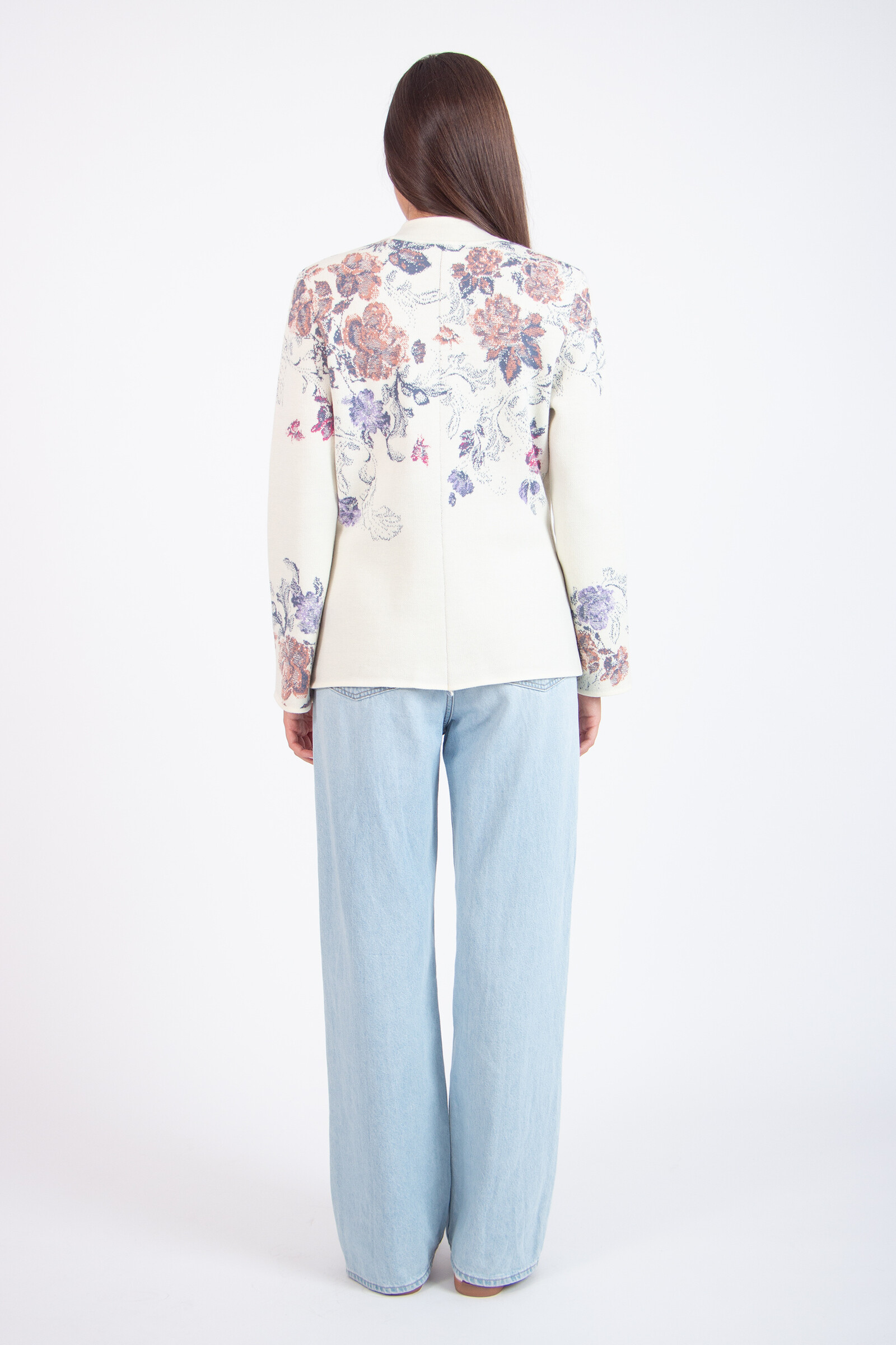 IVKO  Woman IVKO - Jacquard Jacket Furnishing Florals Pattern Off-White | IVKO Jacket in Cream