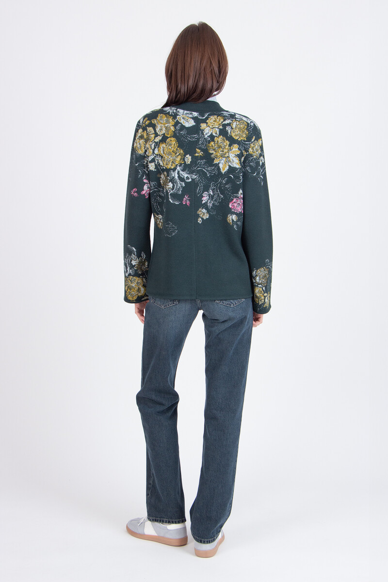 IVKO - Jacquard Jacket Furnishing Florals Pattern Forest | Veste IVKO en Vert Foncé