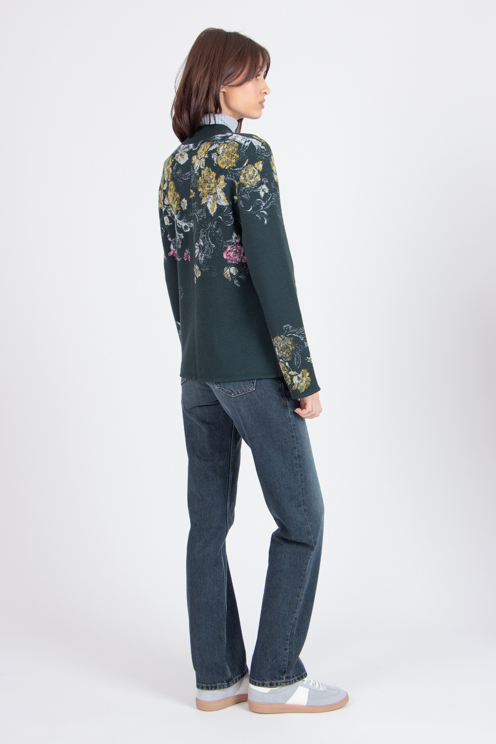 IVKO  Woman IVKO - Jacquard Jacket Furnishing Florals Pattern Forest | Veste IVKO en Vert Foncé