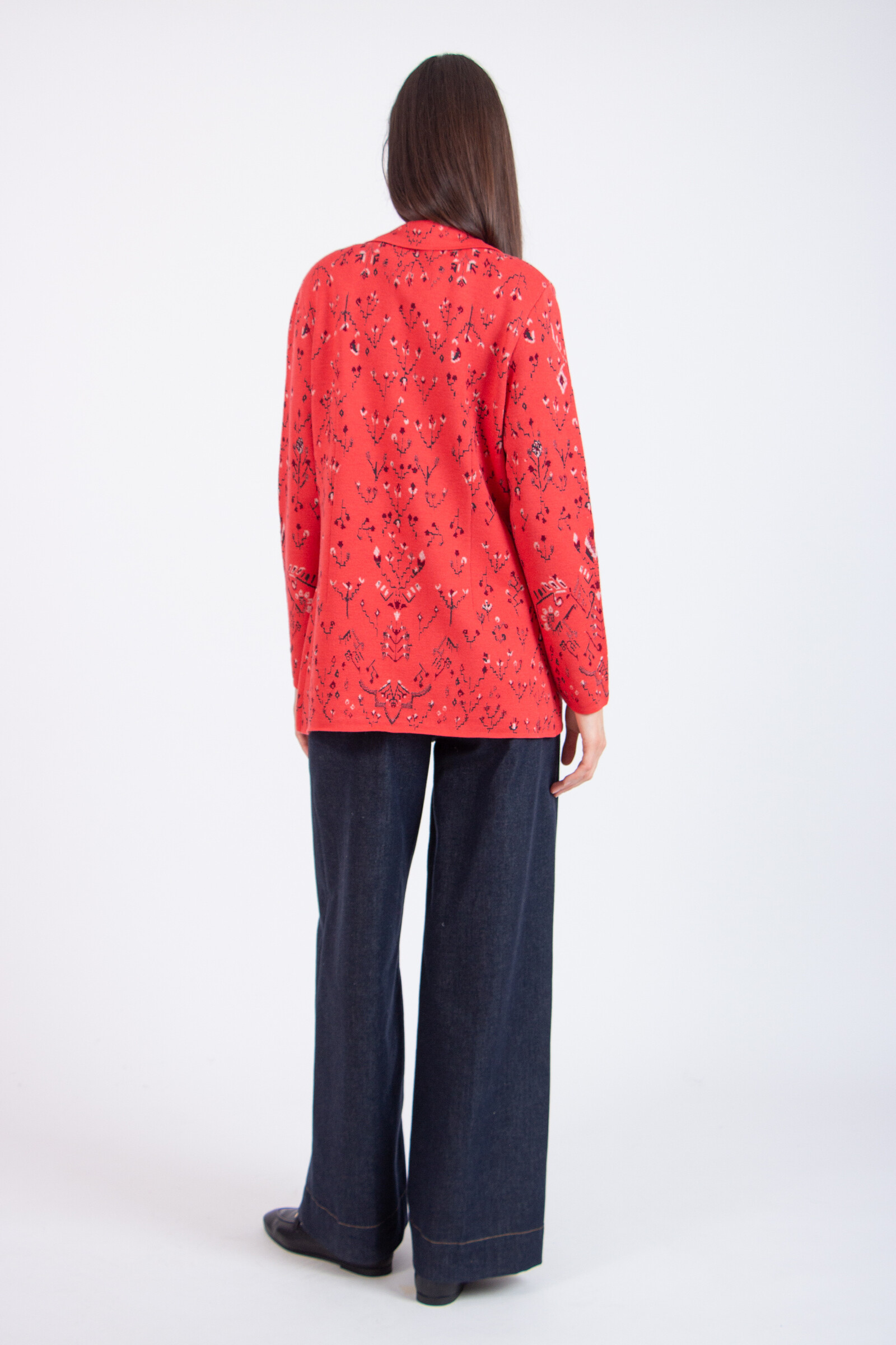 IVKO  Woman IVKO - Blazer Kilim Pattern Coral | IVKO Jacke Ungefüttert aus Wollmix