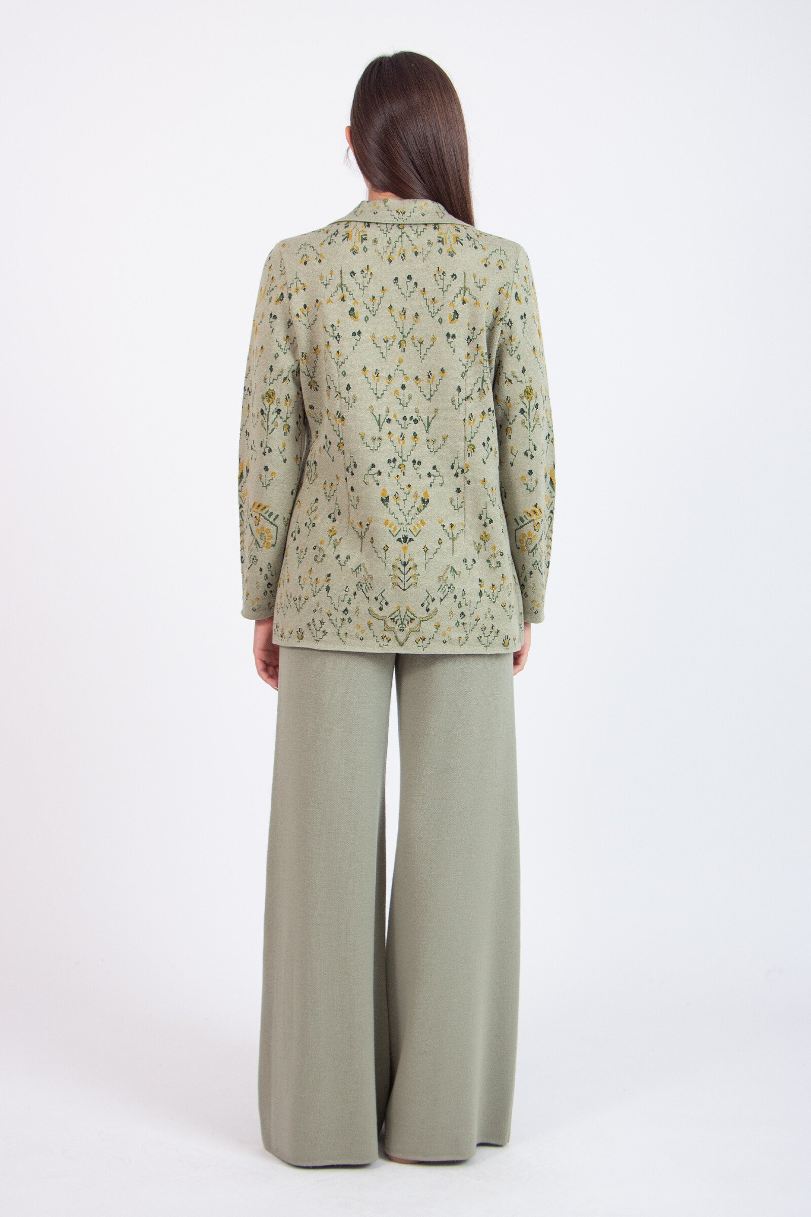 IVKO  Woman IVKO - Blazer Kilim Pattern Salvia | Veste IVKO Non Doublée en Laine Mélangée