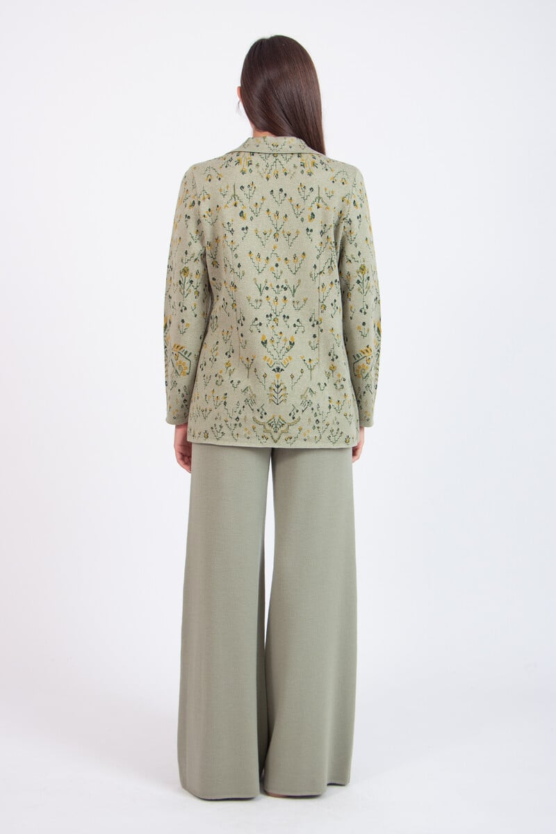 IVKO - Blazer Kilim Pattern Salvia | IVKO Jacke Ungefüttert aus Wollmix