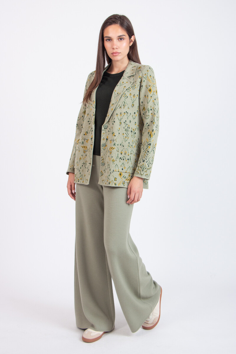 IVKO - Blazer Kilim Pattern Salvia | Veste IVKO Non Doublée en Laine Mélangée