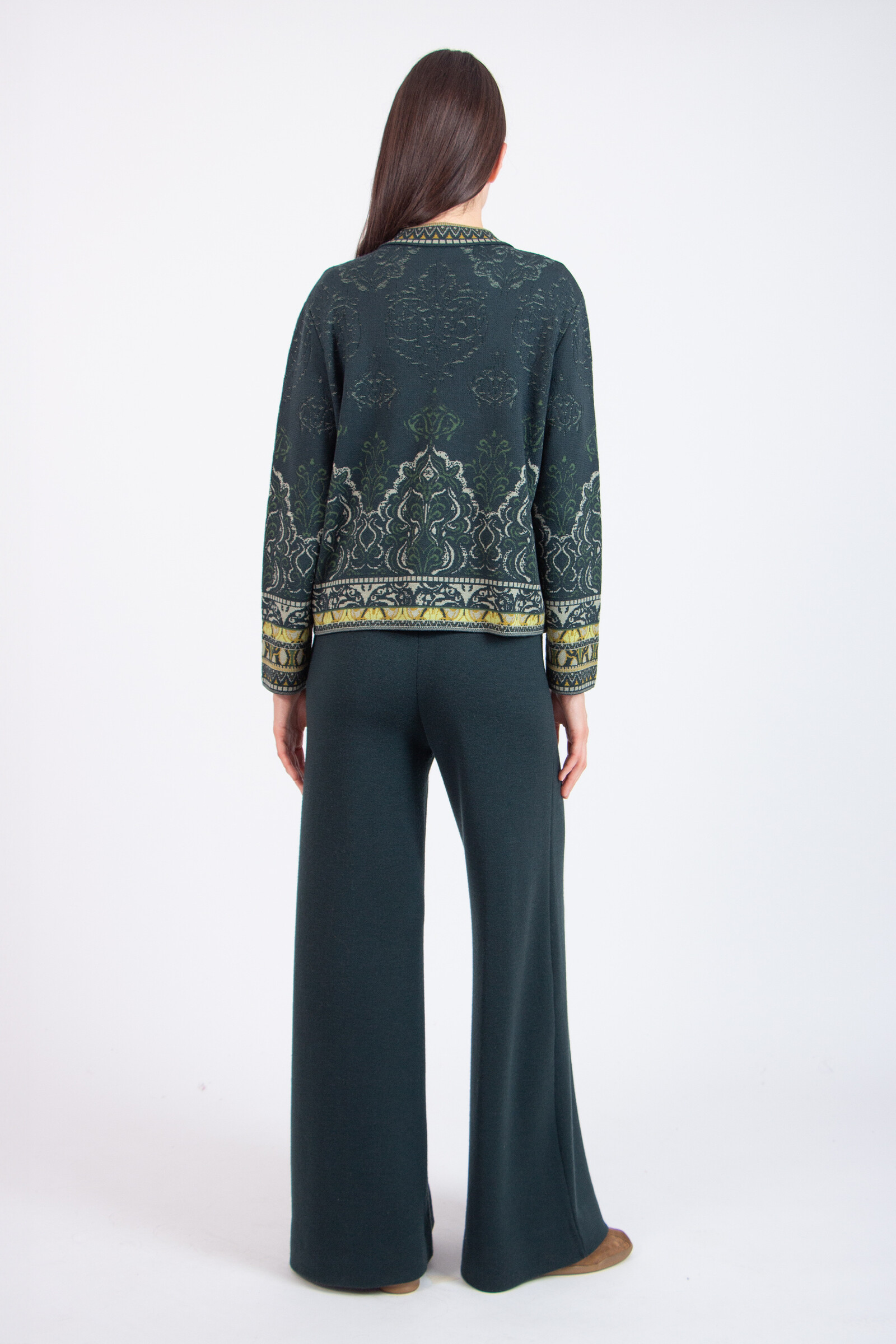 IVKO  Woman IVKO - Jacquard Jacket Ornament Pattern Forest | Exceptionally Beautiful IVKO Jacket of 100% Wool