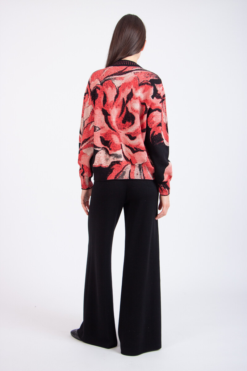 IVKO - Bomber Jacket Furnishing Florals Pattern Chocolate Black | Breathtaking IVKO Bomber Jacket with Floral Pattern