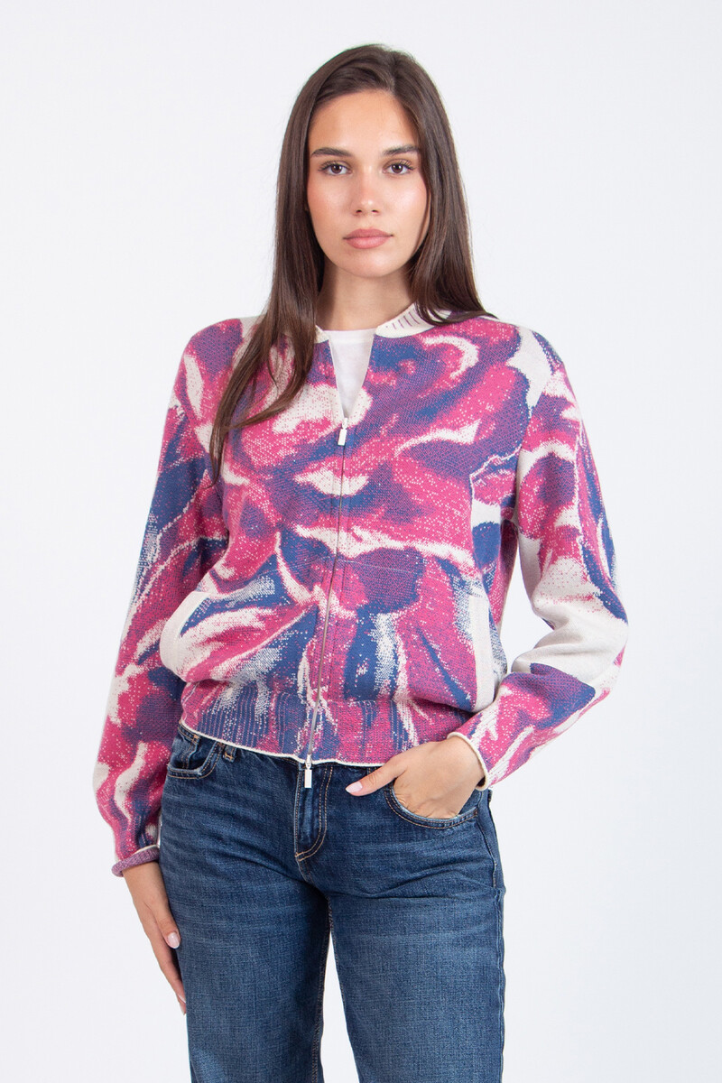 IVKO - Bomber Jacket Furnishing Florals Pattern Off-White | Breathtaking IVKO Bomber Jacket with Floral Pattern