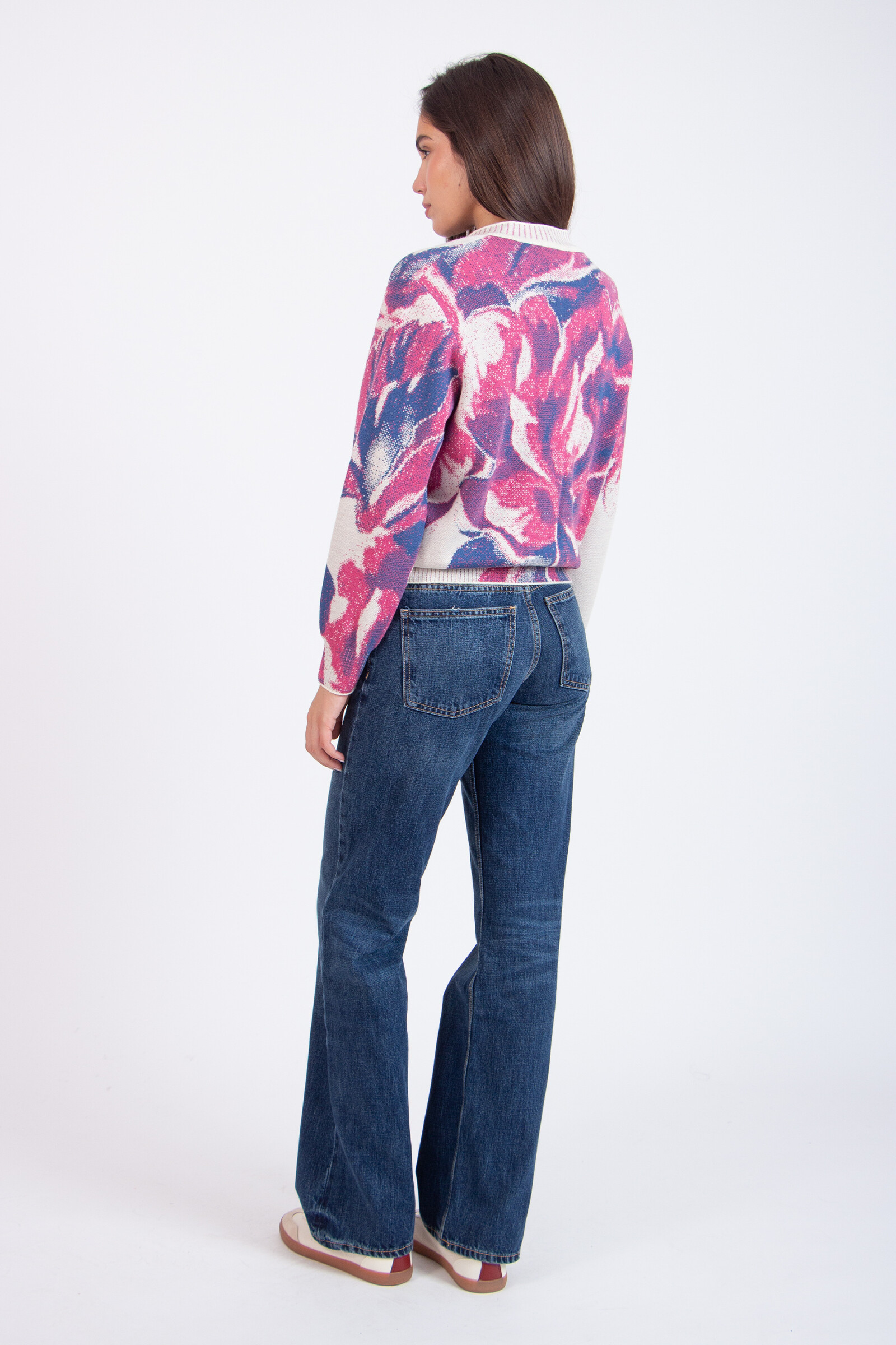 IVKO  Woman IVKO - Bomber Jacket Furnishing Florals Pattern Off-White | Breathtaking IVKO Bomber Jacket with Floral Pattern